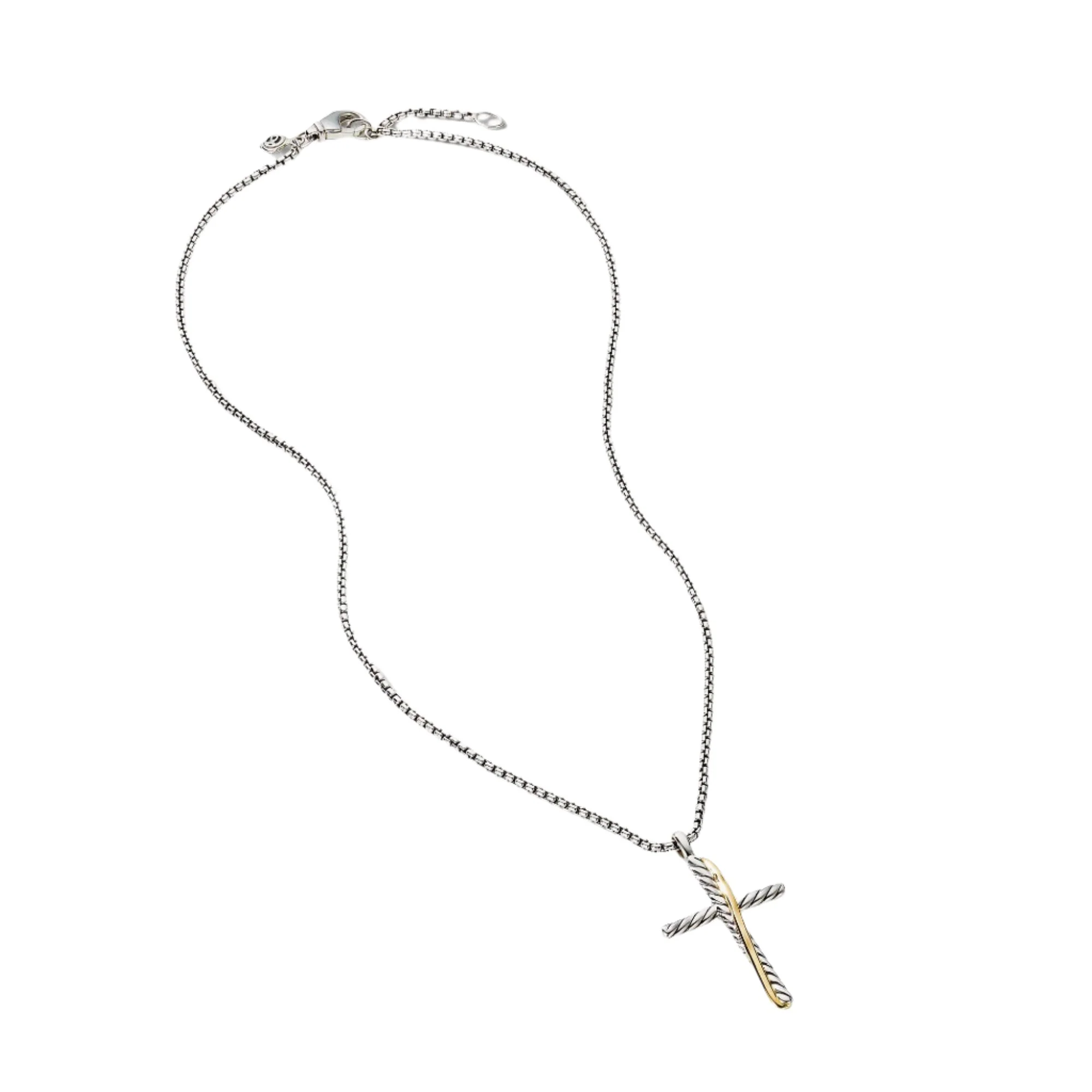 Crossover Cross Necklace with 18K Yellow Gold - Image 2