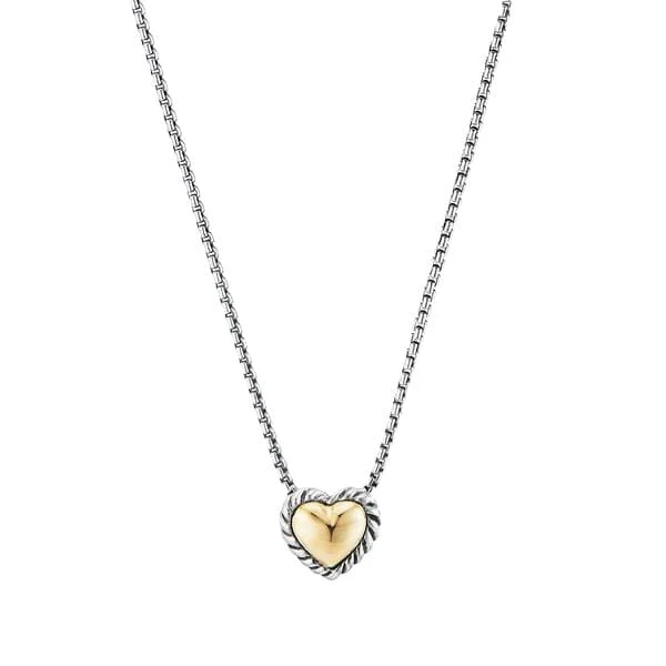 Cable Cookie Classic Heart Necklace with 18K Yellow Gold