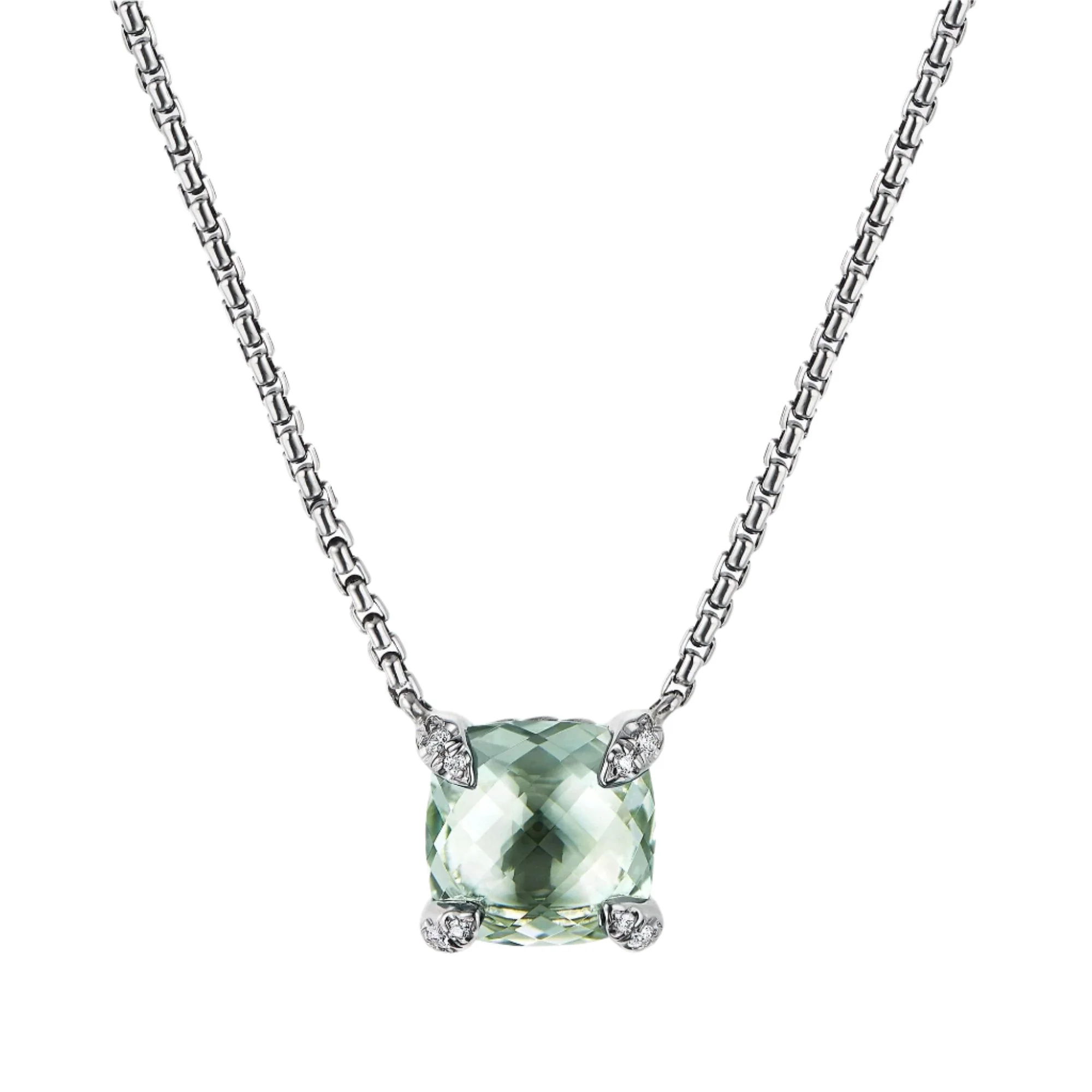 Chatelaine® Pendant Necklace with Prasiolite and Diamonds