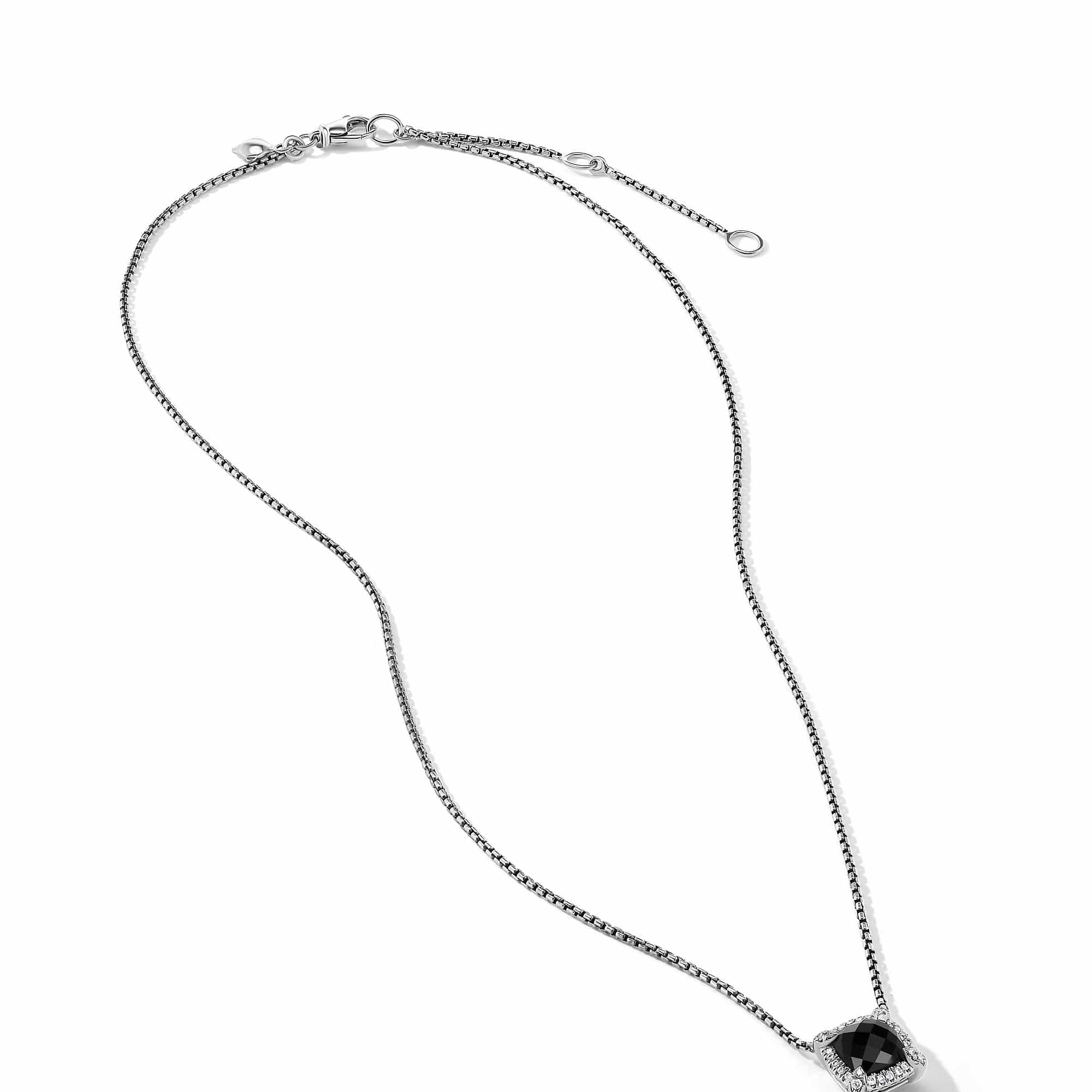 Petite Chatelaine® Pavé Bezel Pendant Necklace with Black Onyx and Diamonds - Image 3