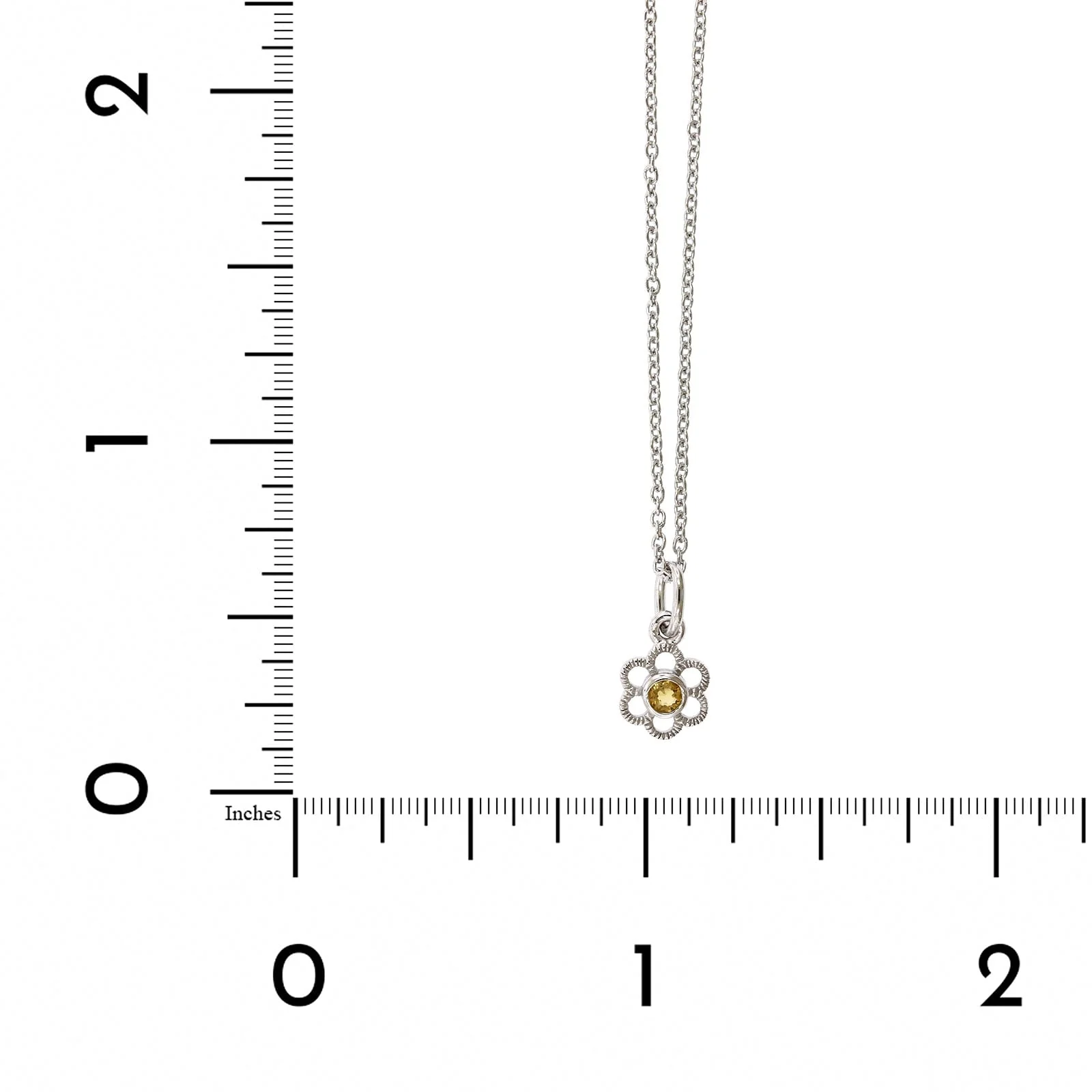 Sterling Silver Citrine Flower Pendant - Image 4