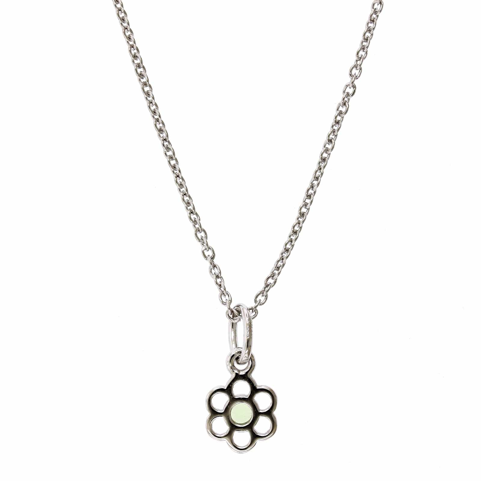 Sterling Silver Peridot Flower Pendant - Image 2