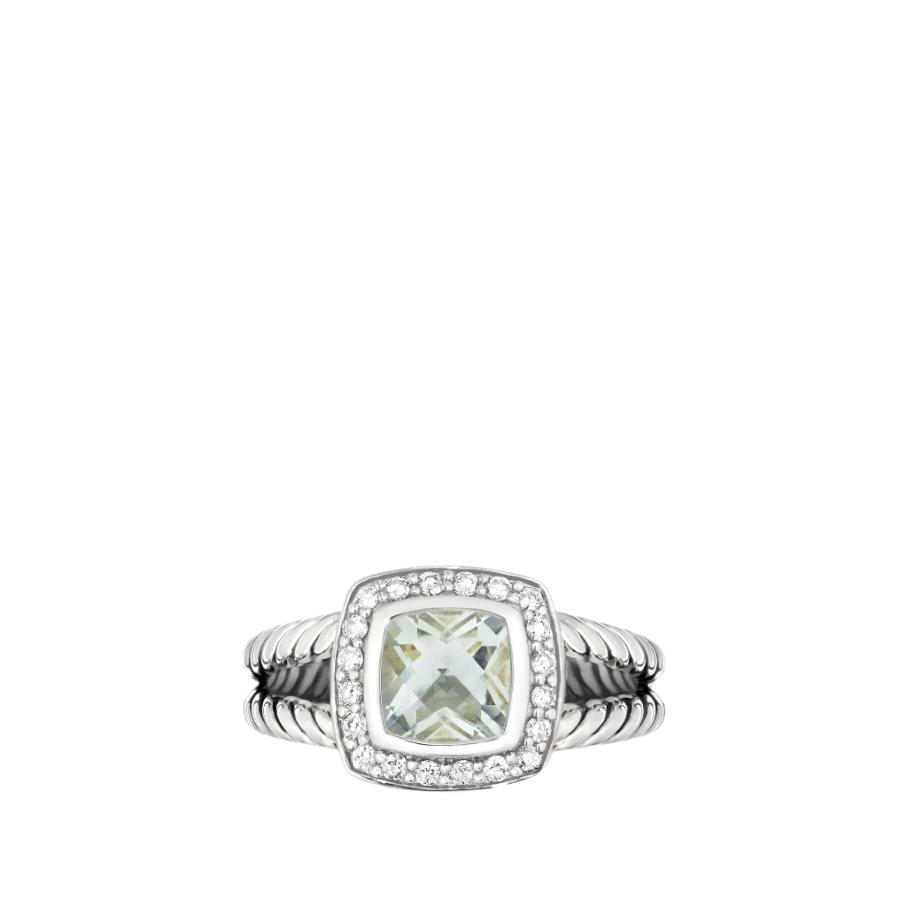Petite Albion Ring with Prasiolite and Diamonds - Image 4