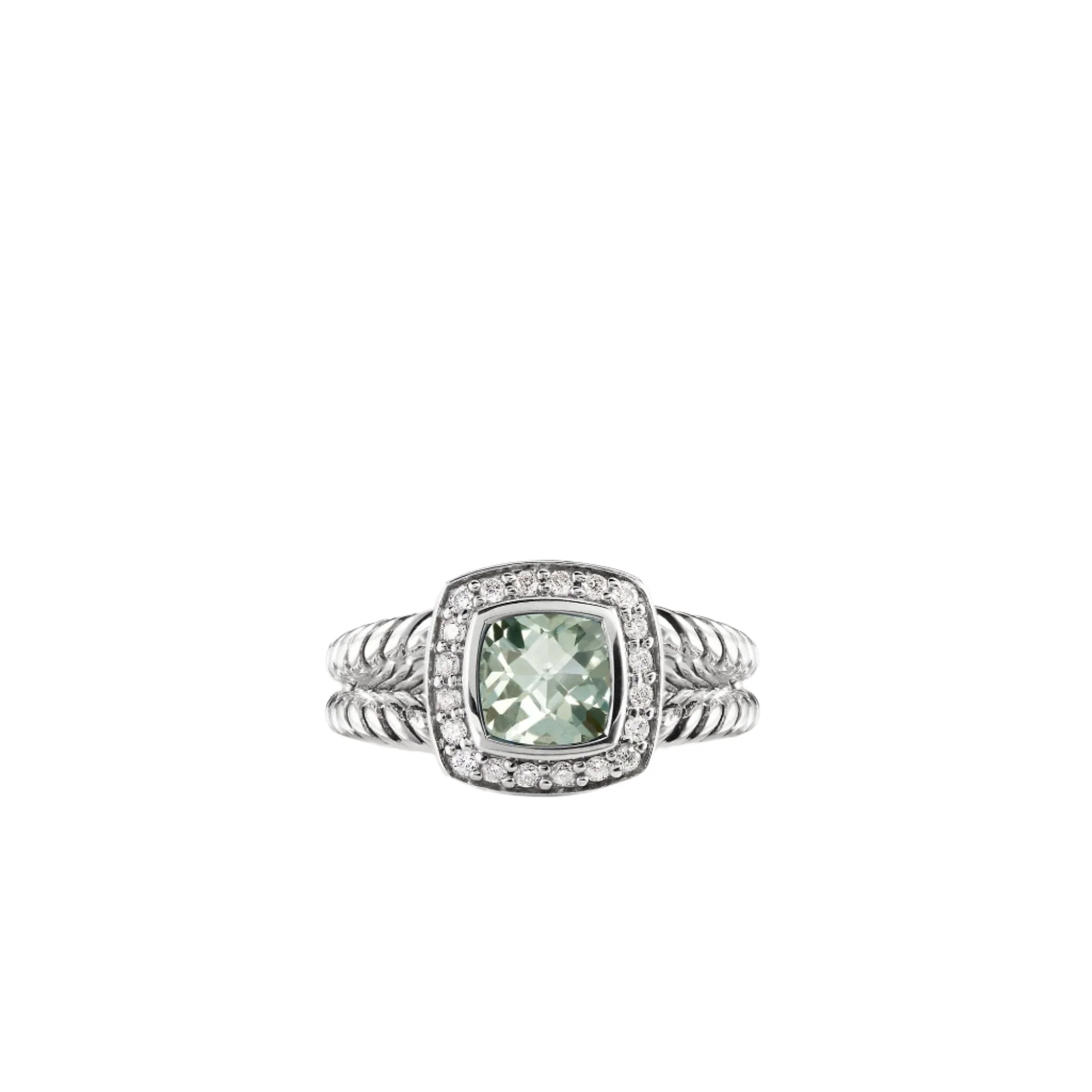 Petite Albion Ring with Prasiolite and Diamonds - Image 3