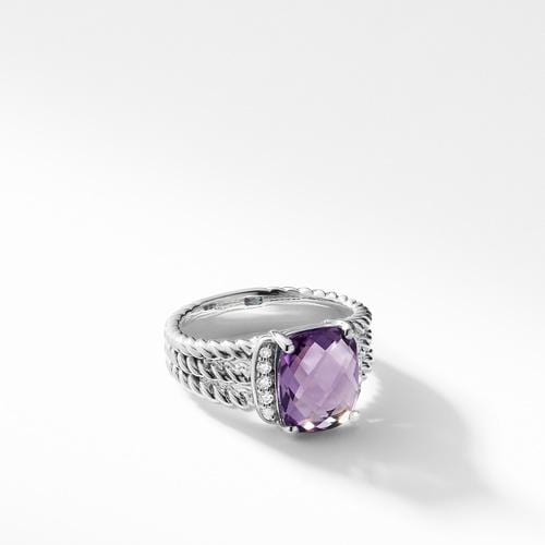 Petite Wheaton Ring with Amethyst and Diamonds - Image 3