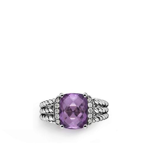 Petite Wheaton Ring with Amethyst and Diamonds - Image 4