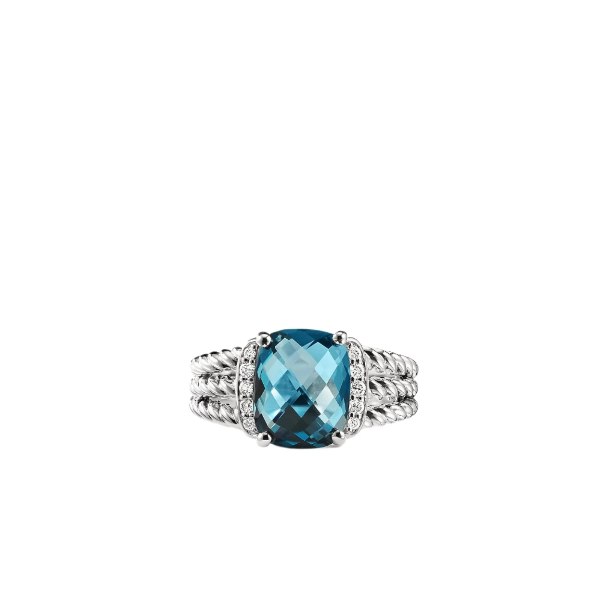 Petite Wheaton® Ring with Hampton Blue Topaz and Diamonds - Image 3