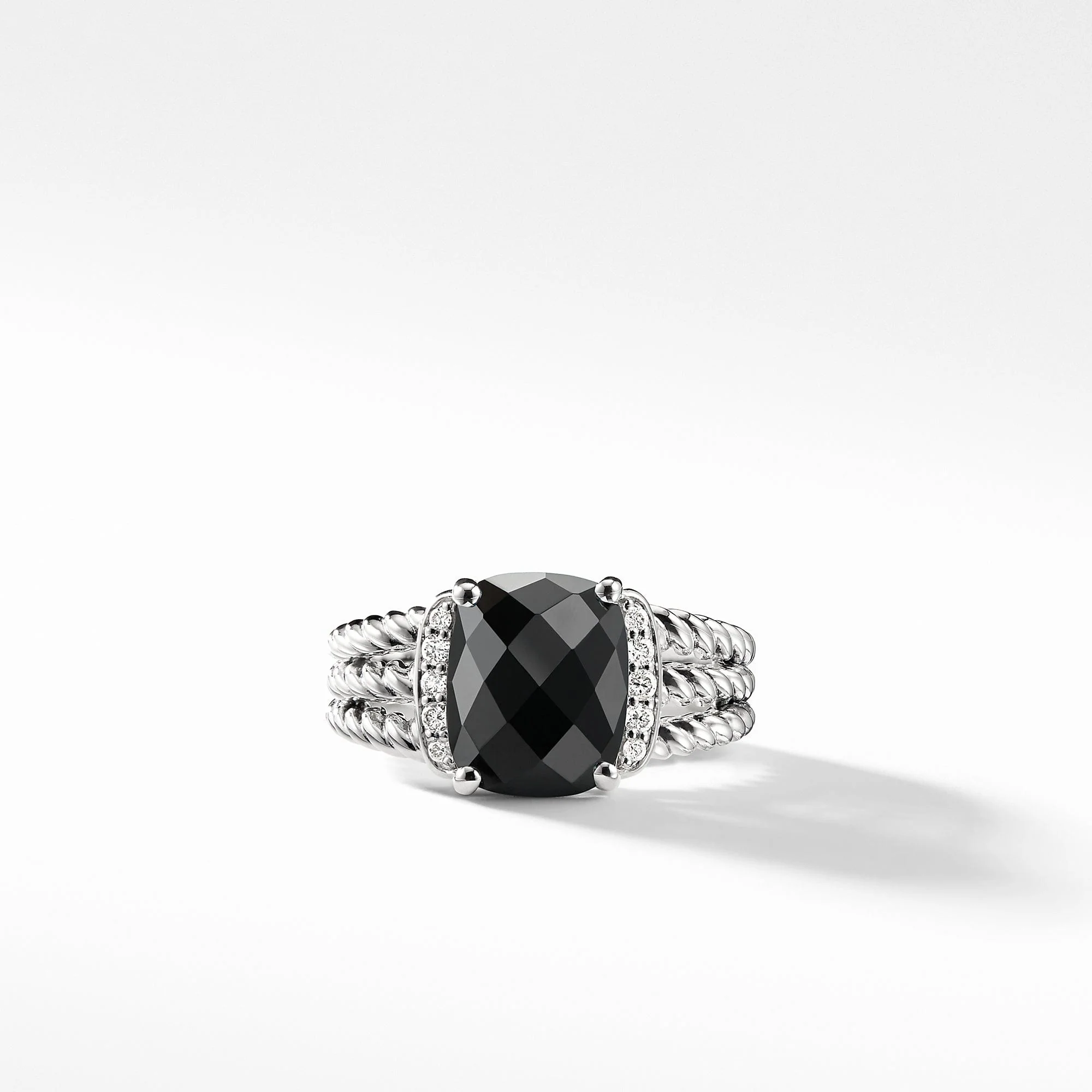Petite Wheaton Ring with Black Onyx and Diamonds - Image 3