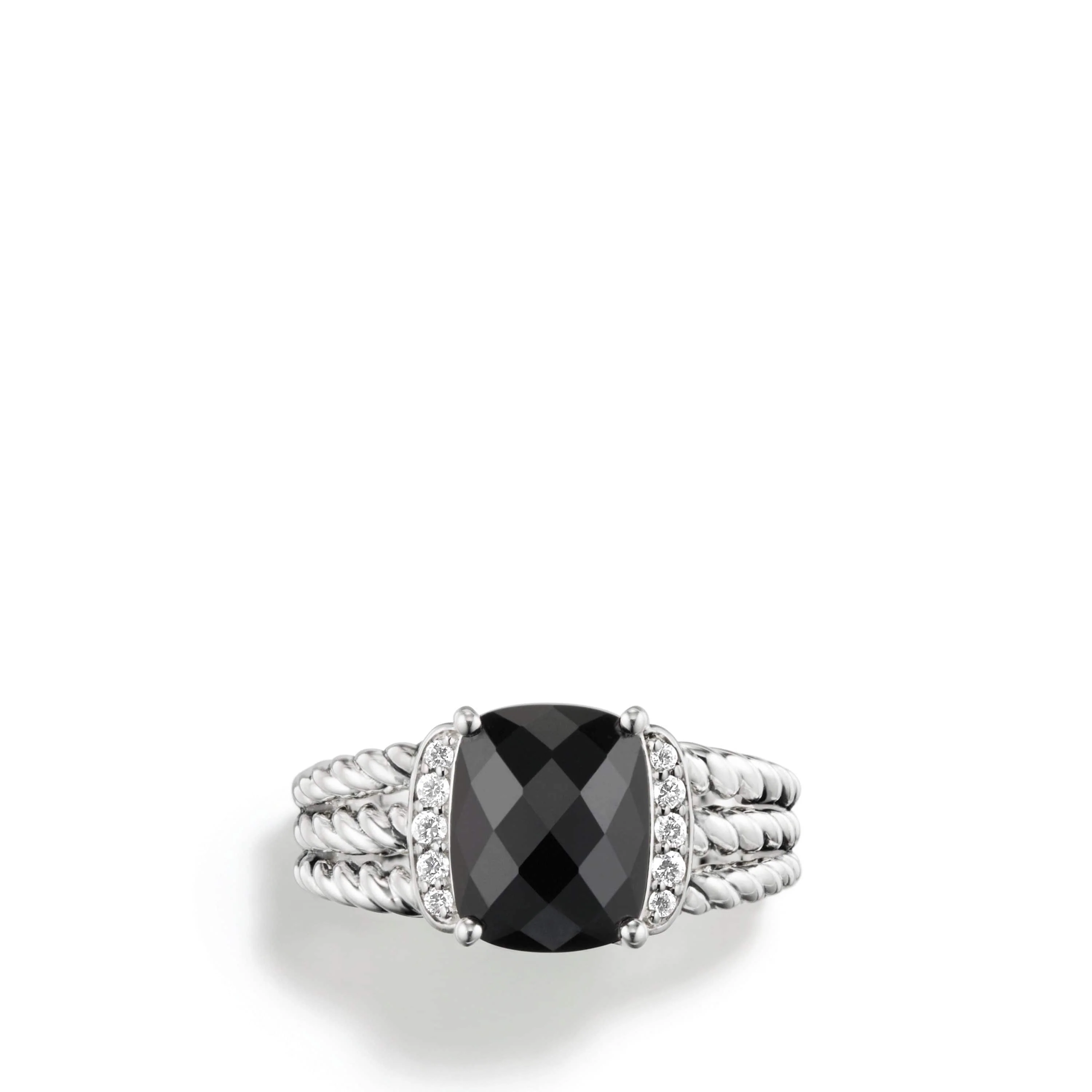 Petite Wheaton Ring with Black Onyx and Diamonds - Image 4