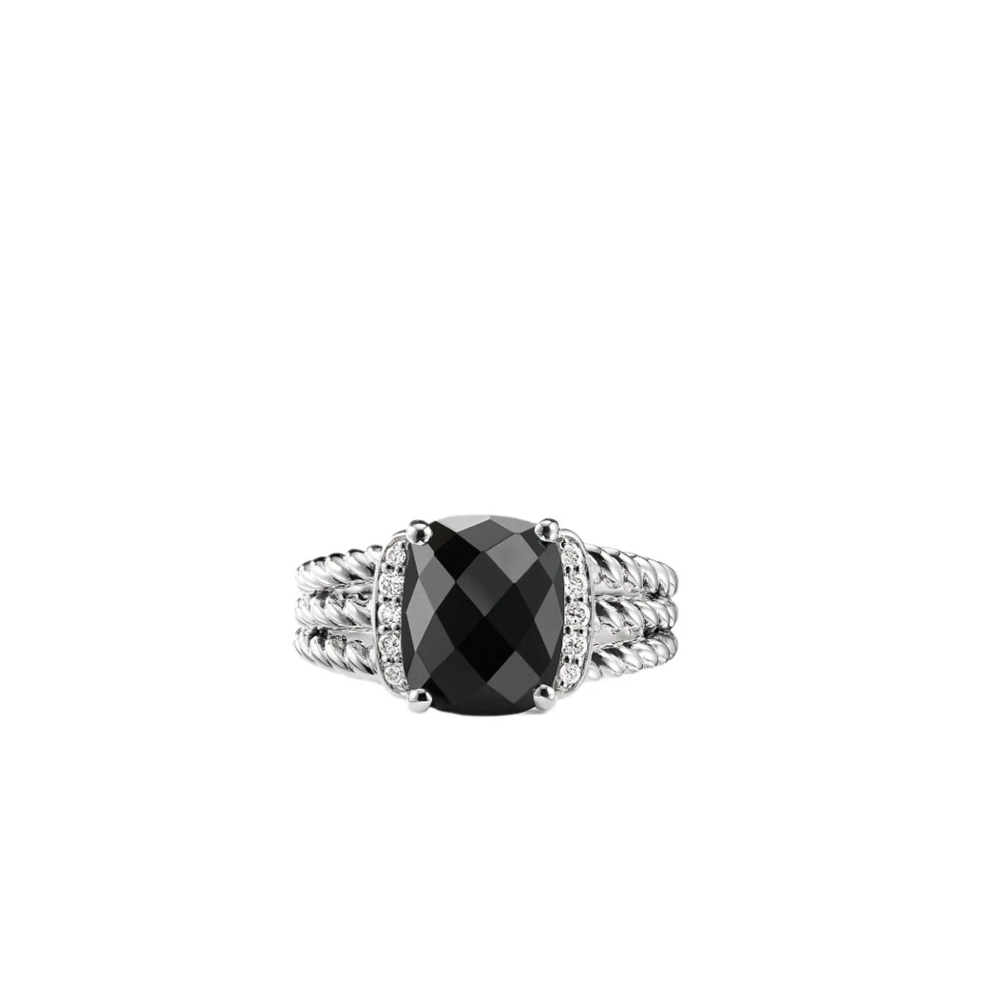 Petite Wheaton Ring with Black Onyx and Diamonds - Image 3