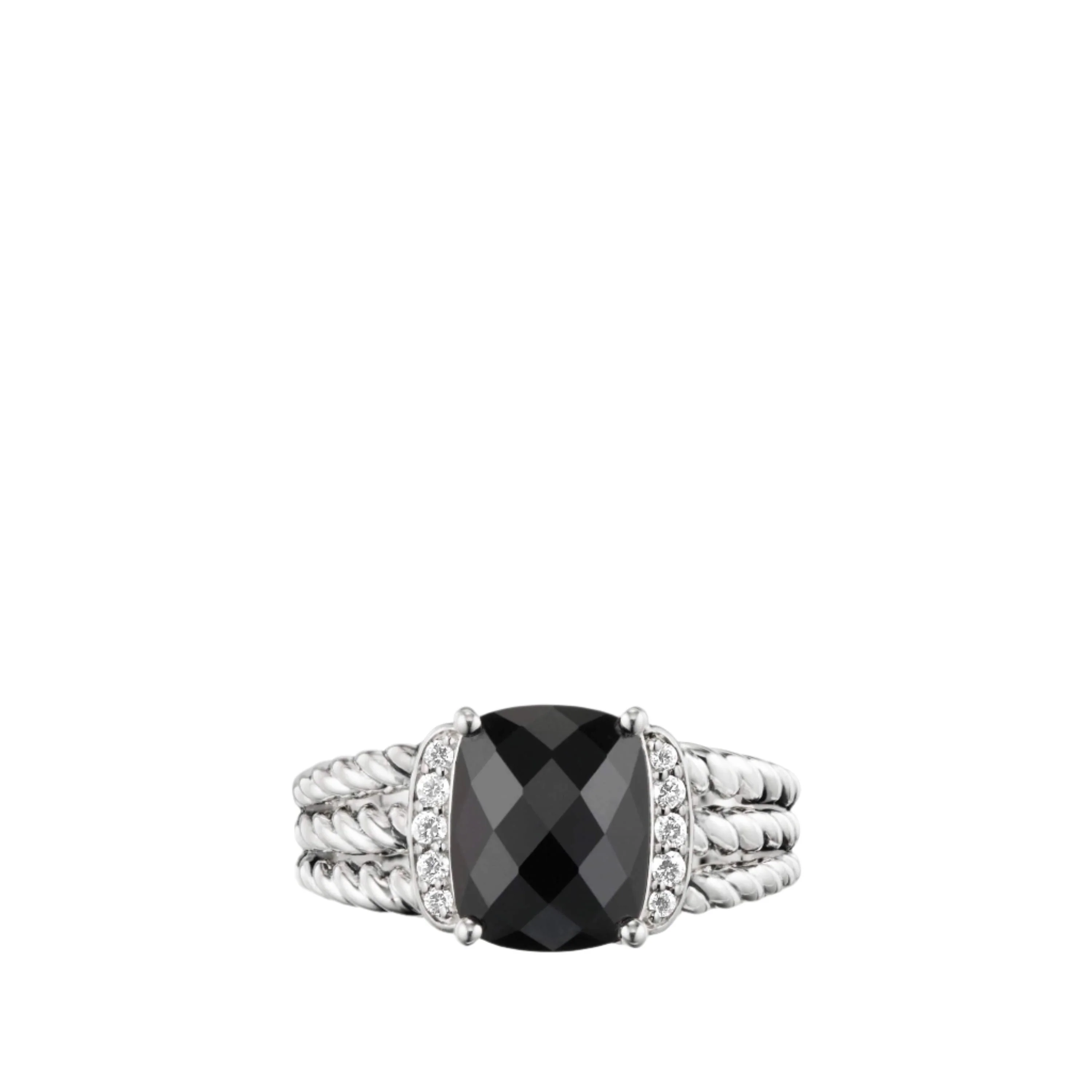 Petite Wheaton Ring with Black Onyx and Diamonds - Image 4