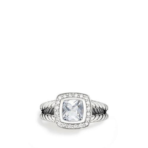 Petite Albion Ring with White Topaz and Diamonds - Image 3