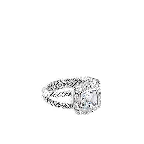 Petite Albion Ring with White Topaz and Diamonds - Image 4
