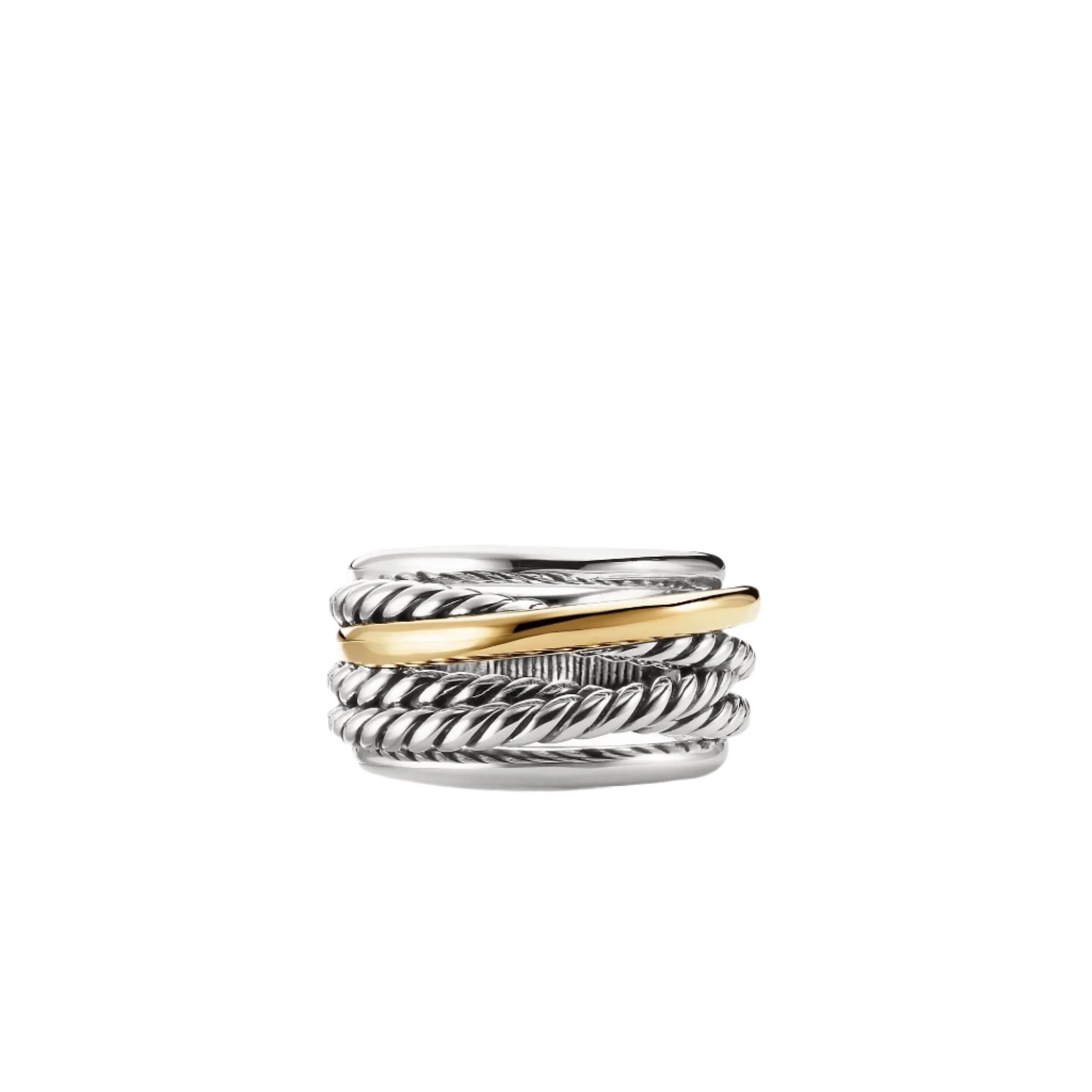 Crossover Narrow Ring with Gold - Image 3