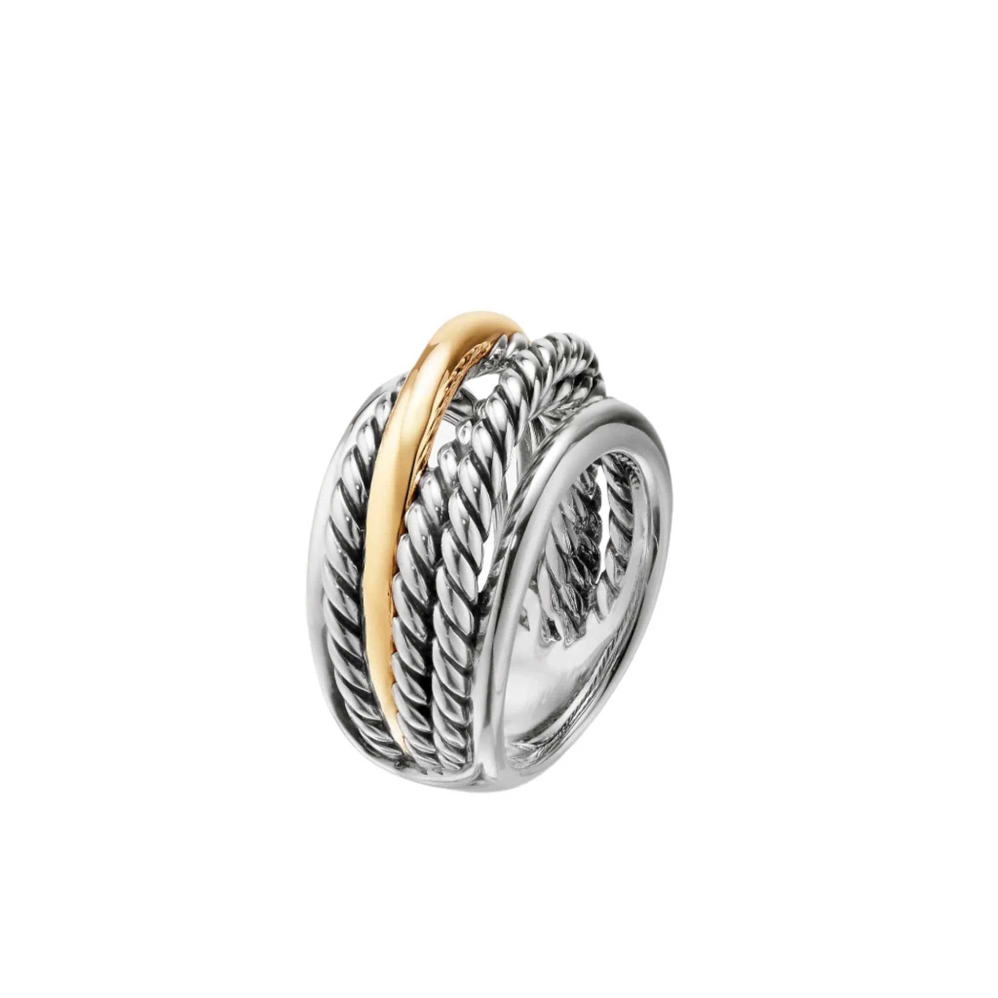 Crossover Narrow Ring with Gold - Image 4