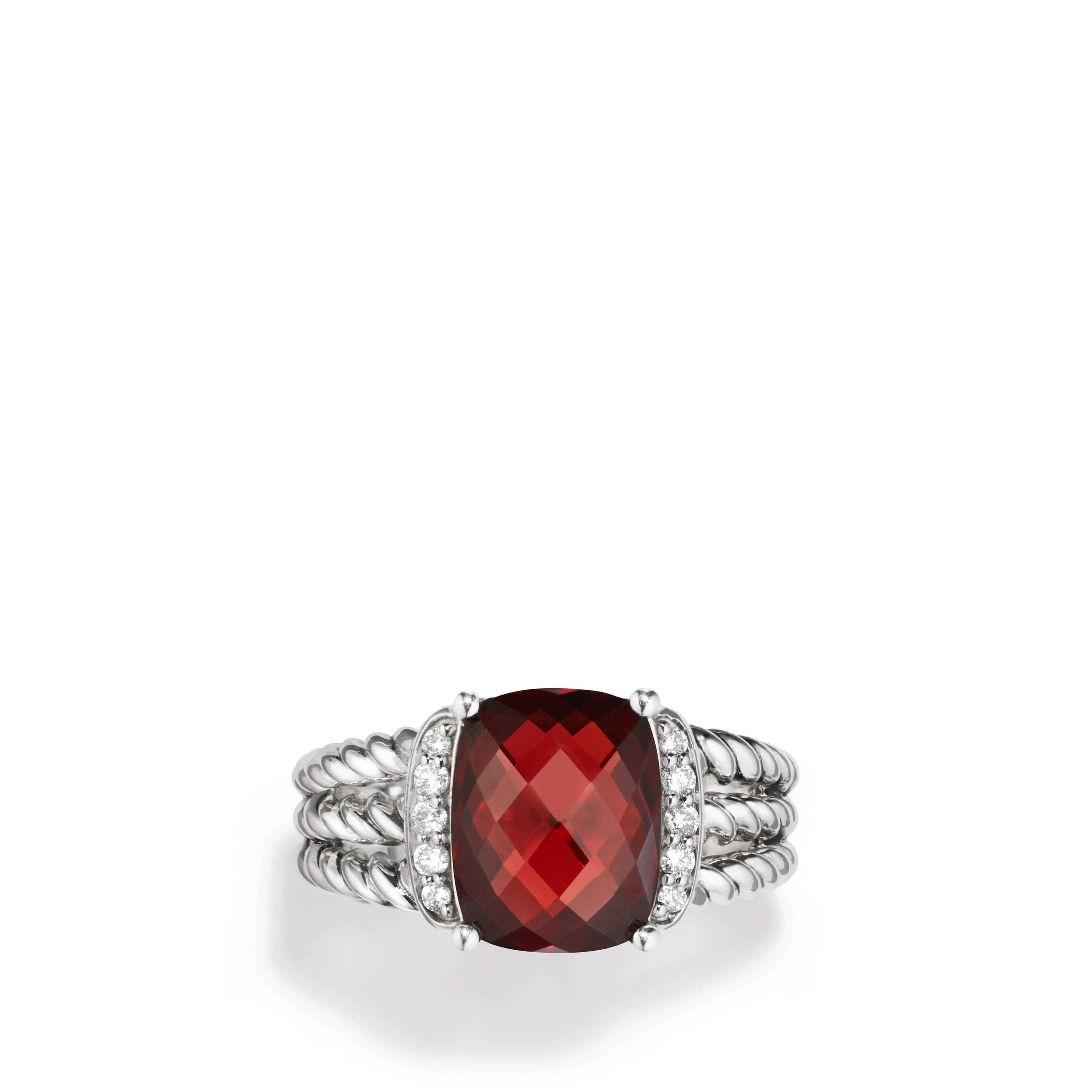 Petite Wheaton Ring with Garnet and Diamonds - Image 4