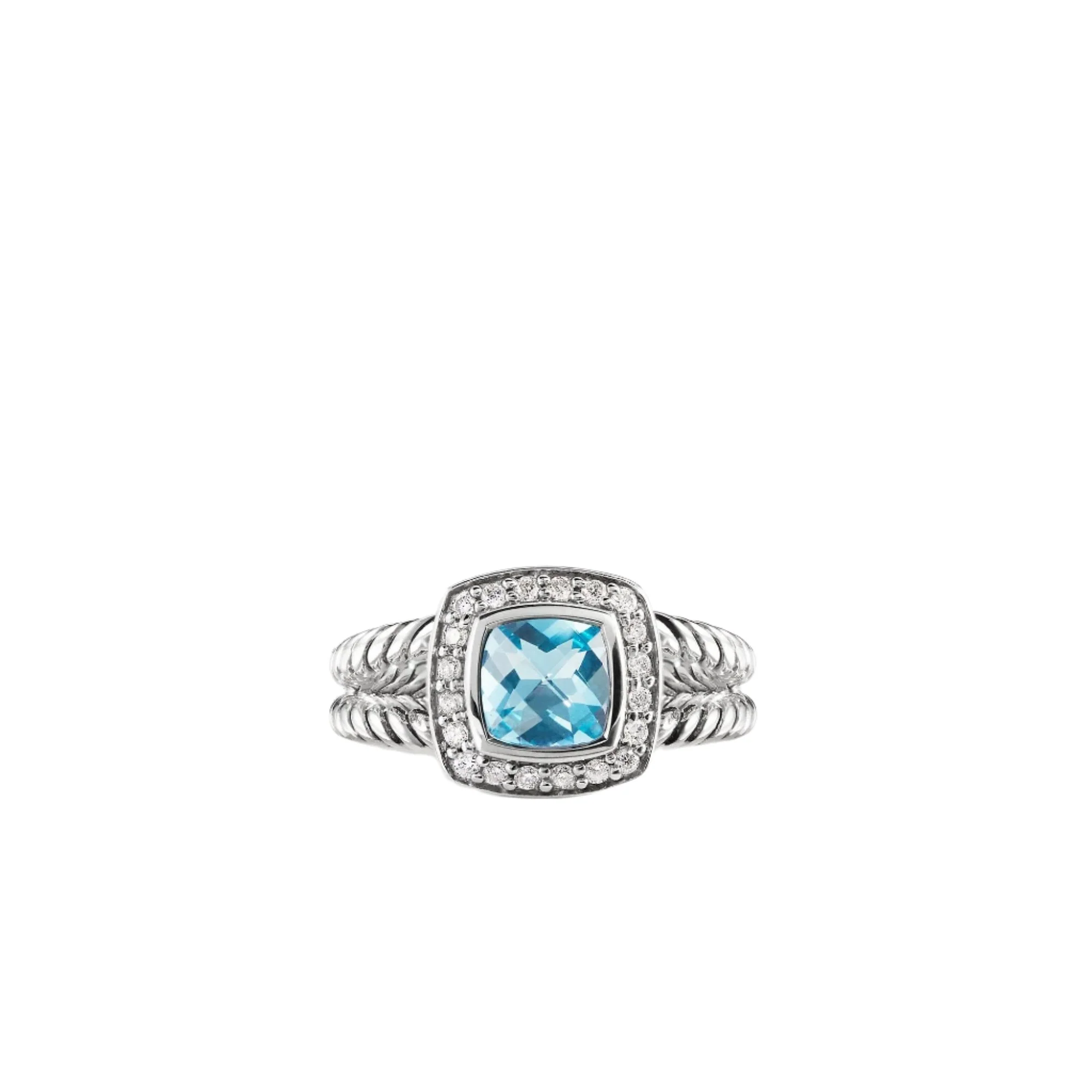 Petite Albion® Ring with Blue Topaz and Diamonds - Image 3