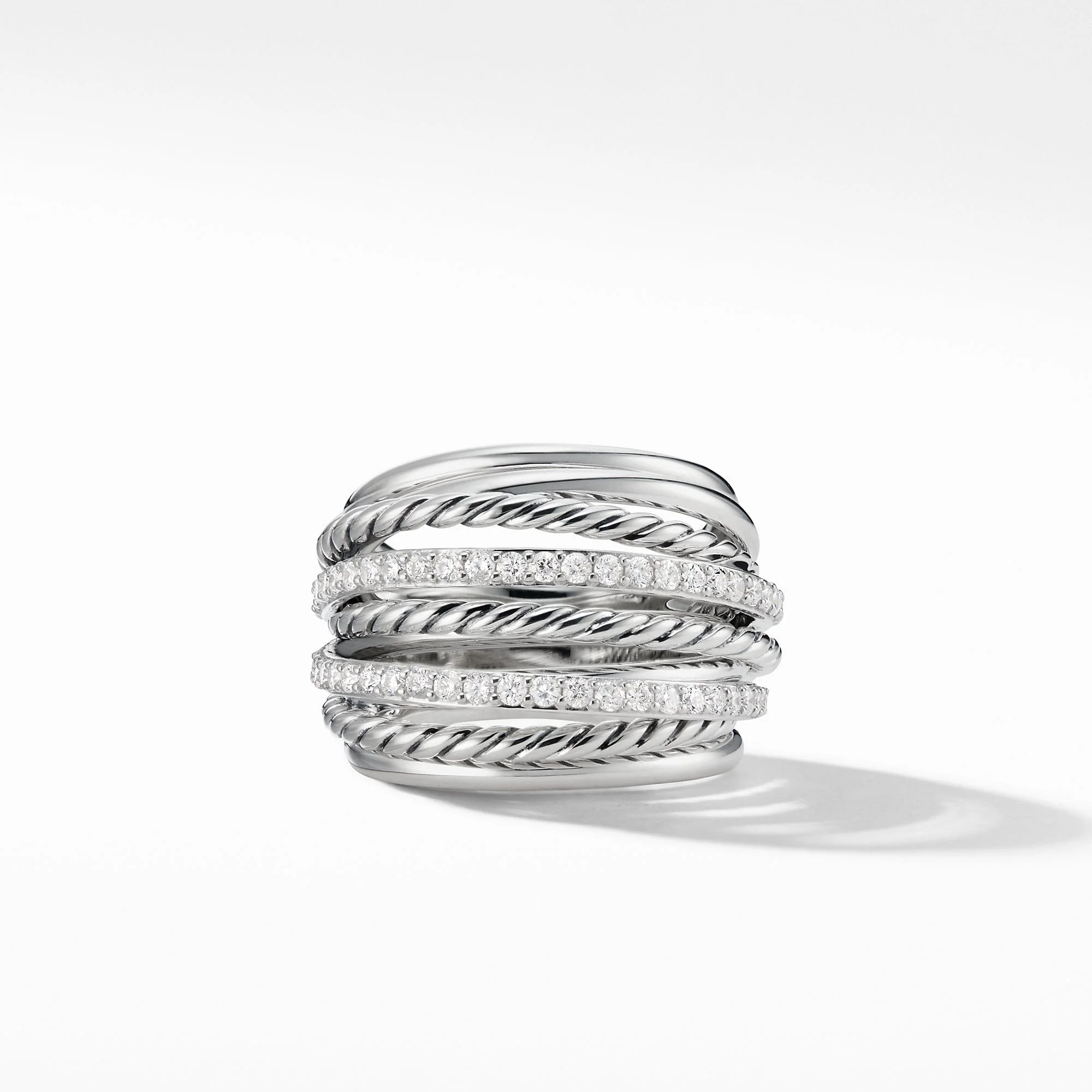 Crossover Dome Ring with Diamonds - Image 3