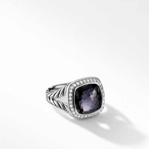 Ring with Black Orchid and Diamonds - Image 3