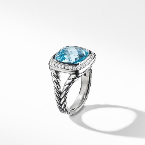 Ring with Blue Topaz and Diamonds - Image 4