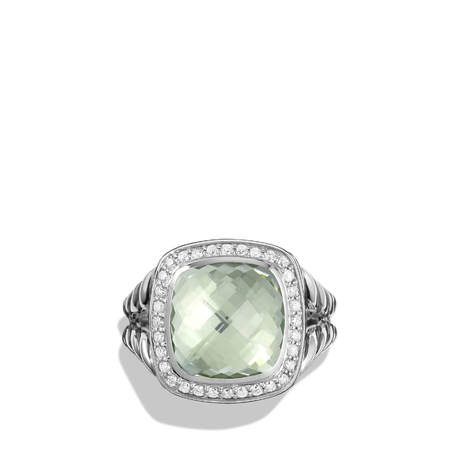 Ring with Prasiolite and Diamonds - Image 3
