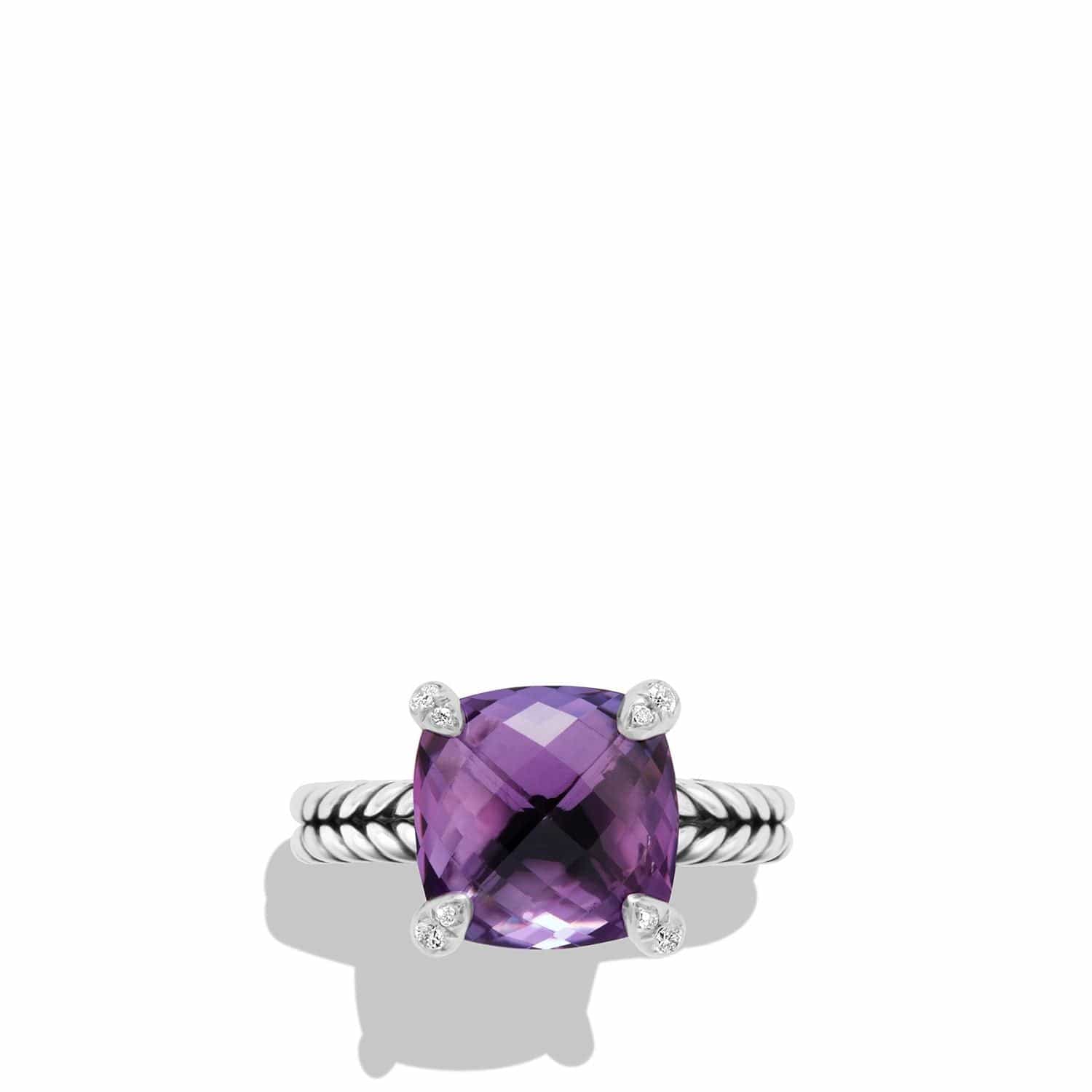 Châtelaine Ring with Amethyst and Diamonds - Image 3