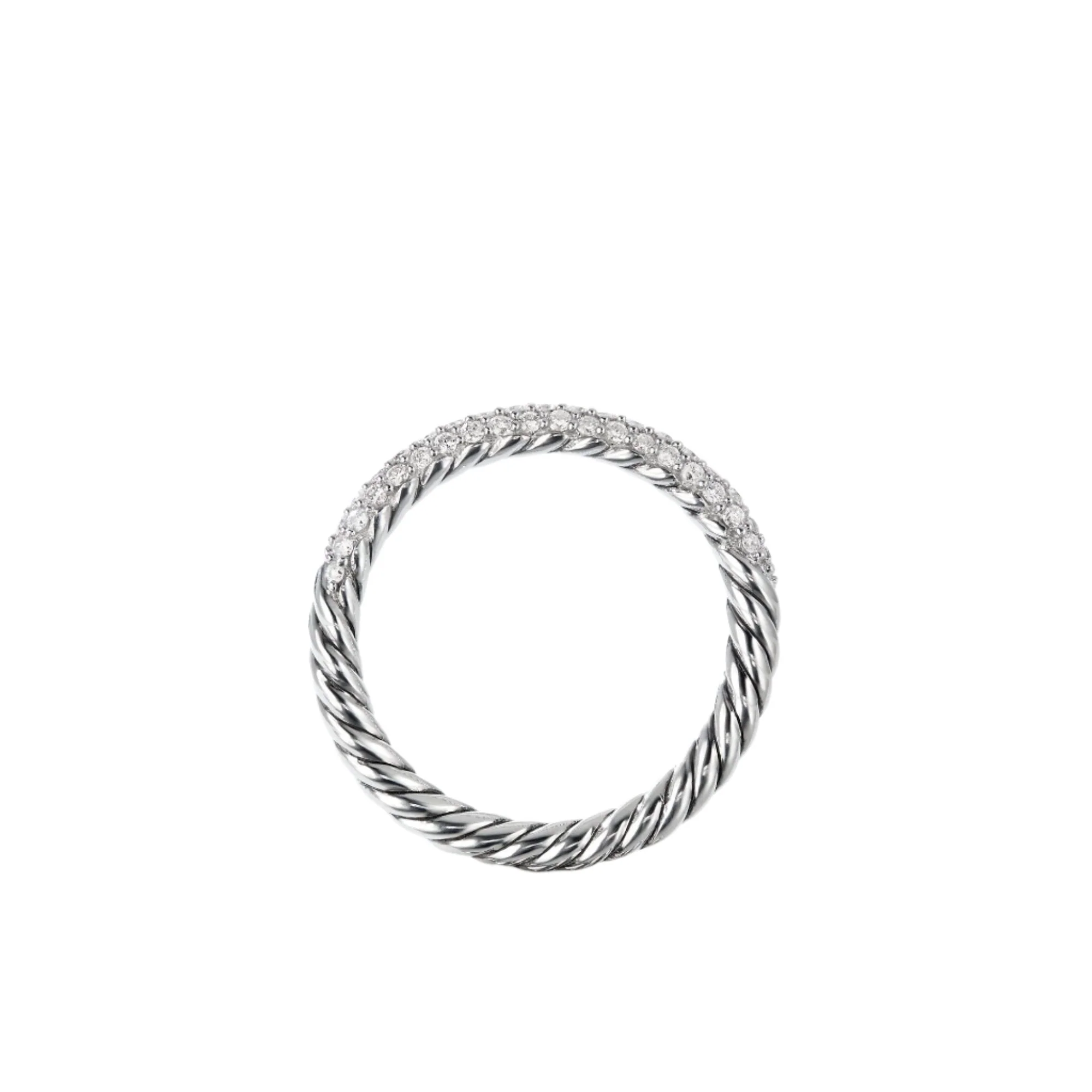 Petite Pavé Ring with Diamonds - Image 3
