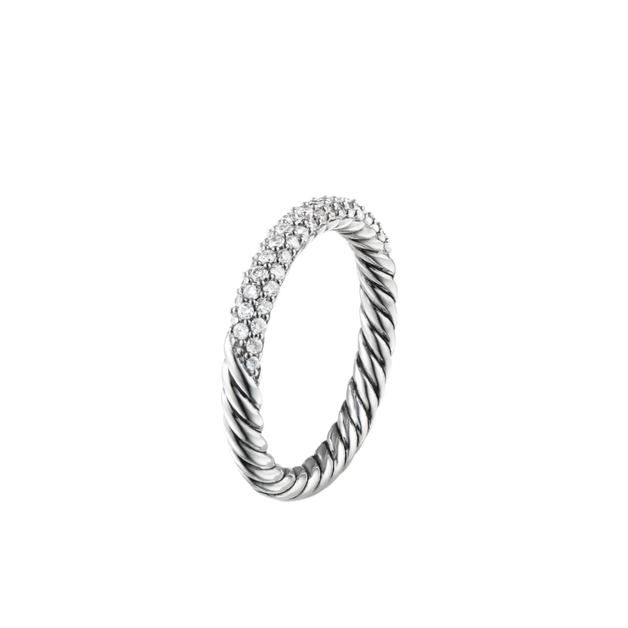 Petite Pavé Ring with Diamonds - Image 4