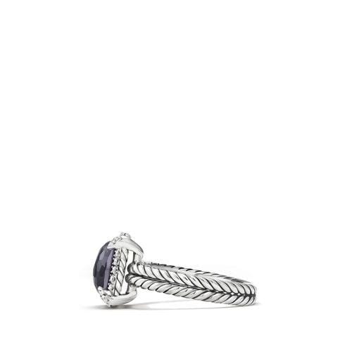 Chatelaine® Pave Bezel Ring with Black Orchard and Diamonds, 9mm - Image 4