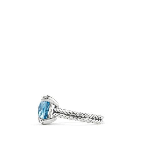 Chatelaine® Ring with Blue Topaz and Diamonds, 11mm - Image 4