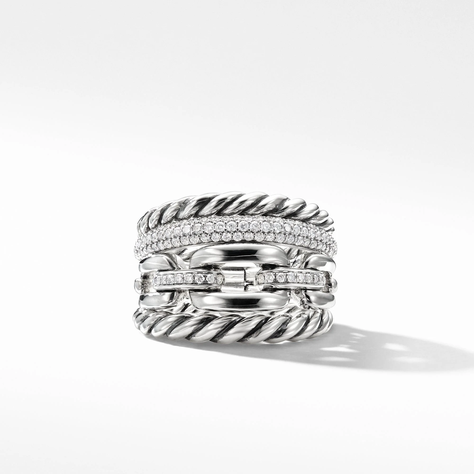 Wellesley Four-Row Ring with Diamonds, 16.5mm - Image 3
