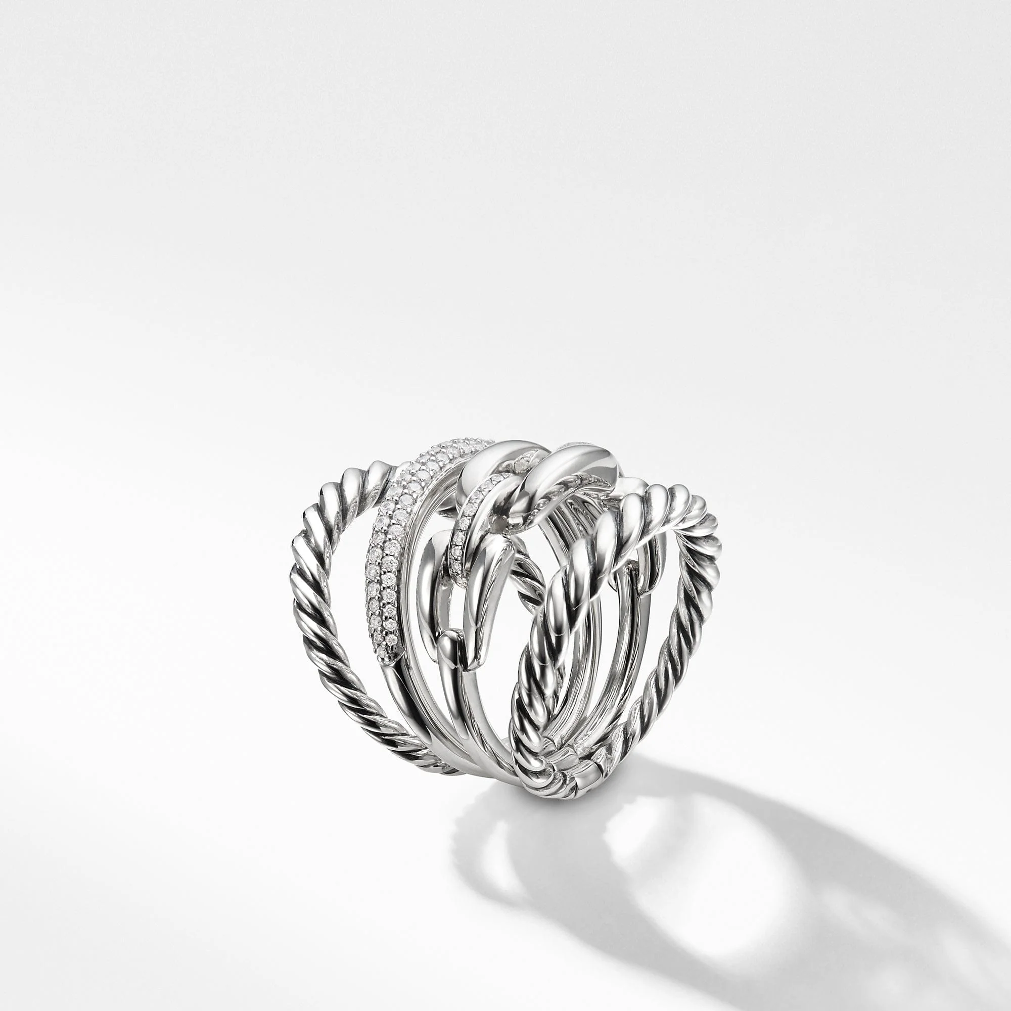 Wellesley Four-Row Ring with Diamonds, 16.5mm - Image 4