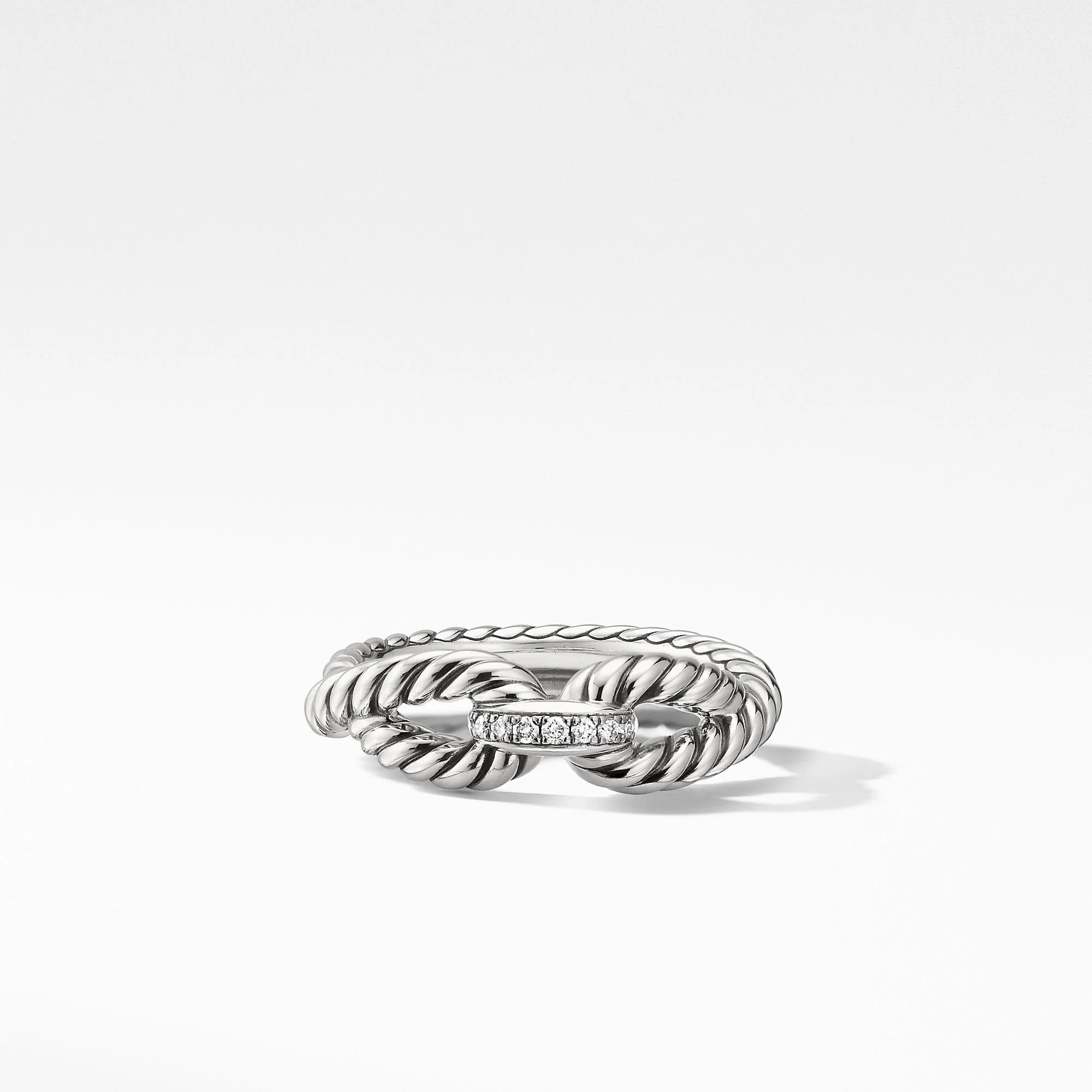 Cable Loop Ring with Diamonds - Image 3