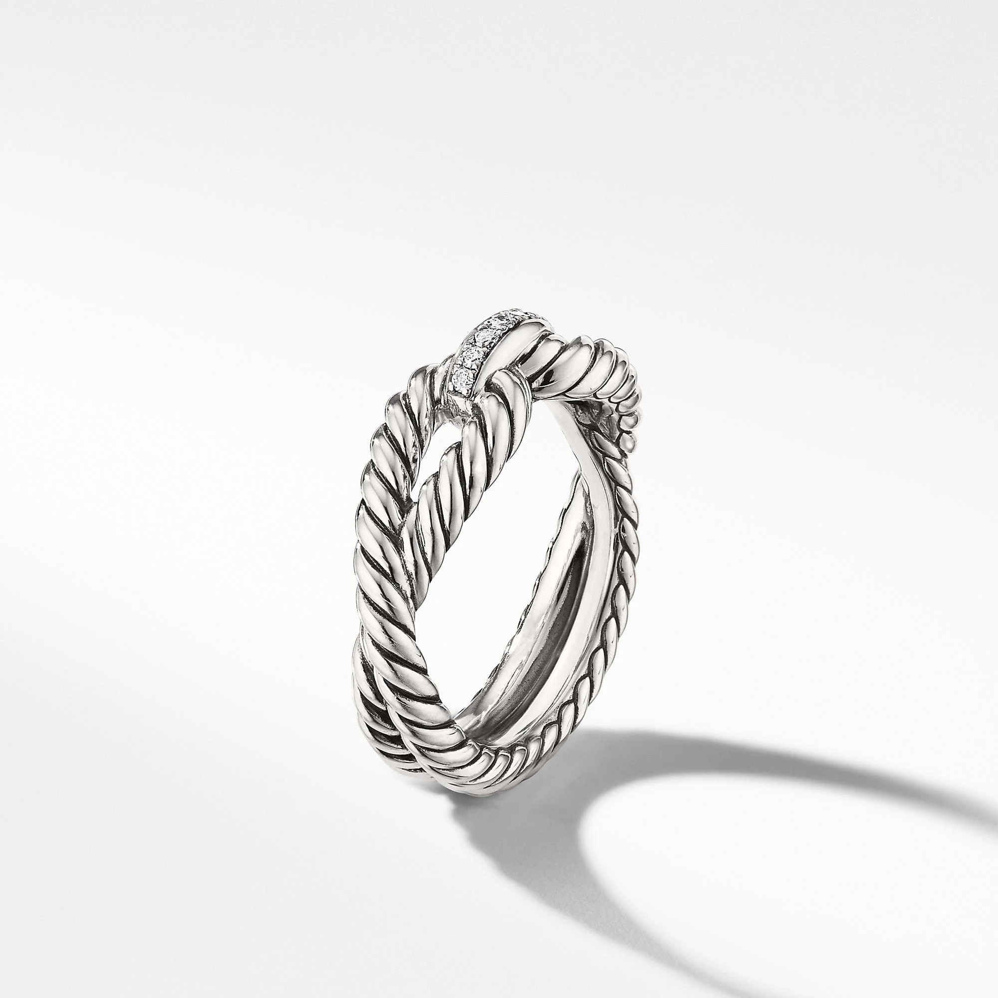 Cable Loop Ring with Diamonds - Image 4