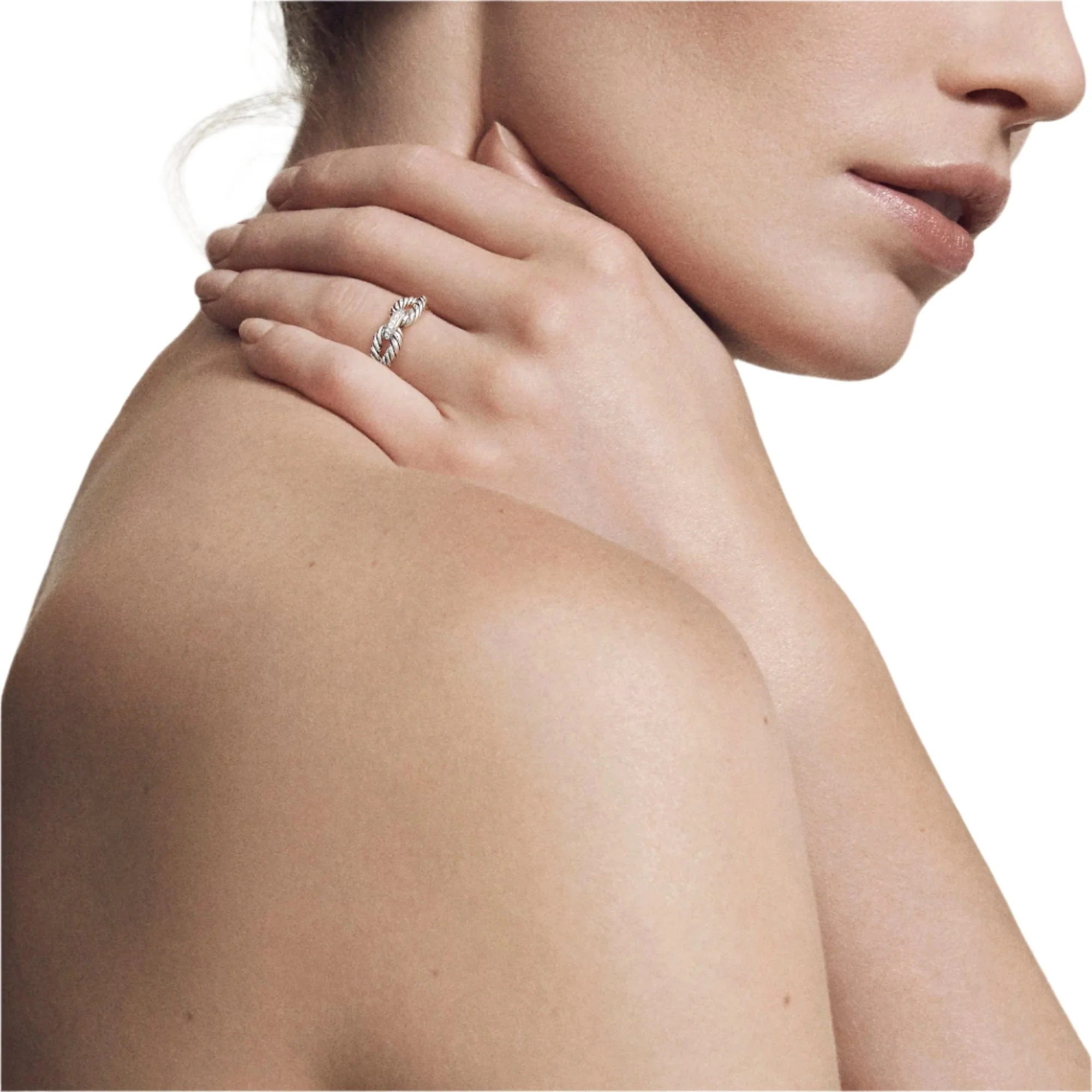 Cable Loop Ring with Diamonds - Image 2
