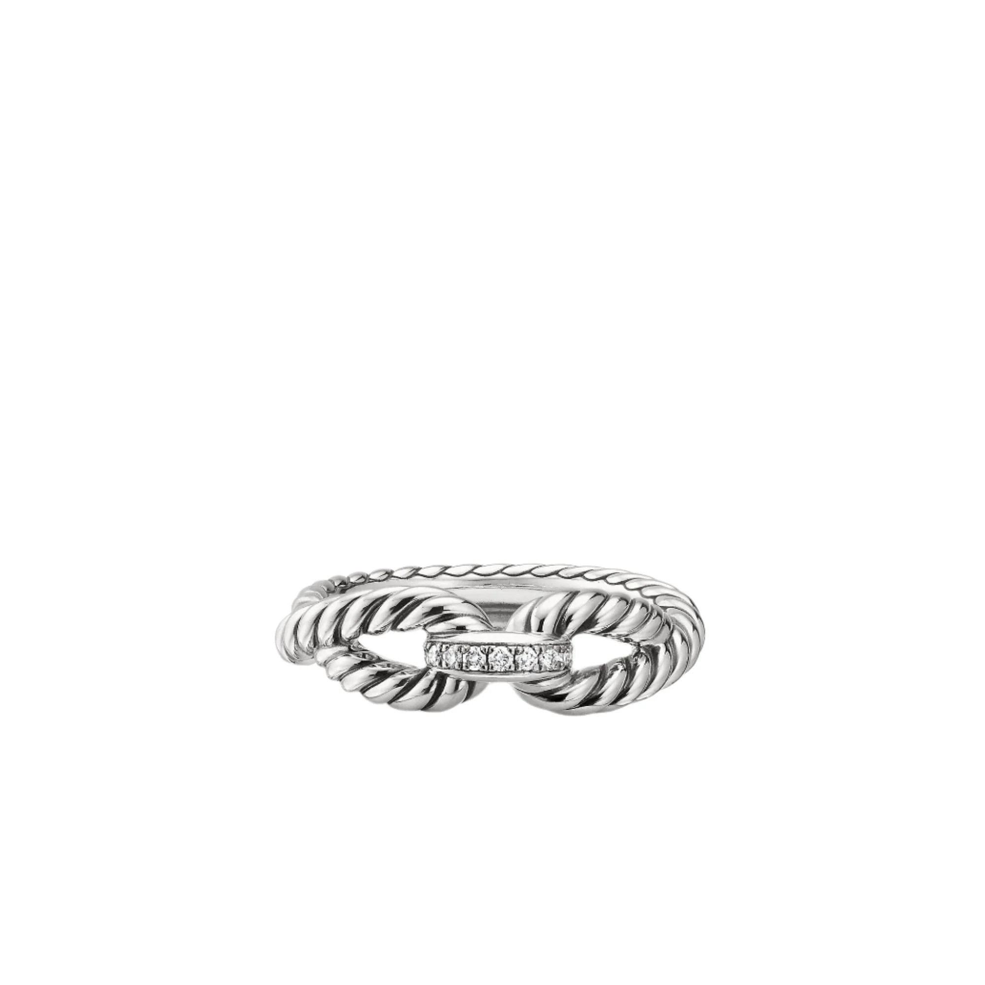 Cable Loop Ring with Diamonds - Image 3