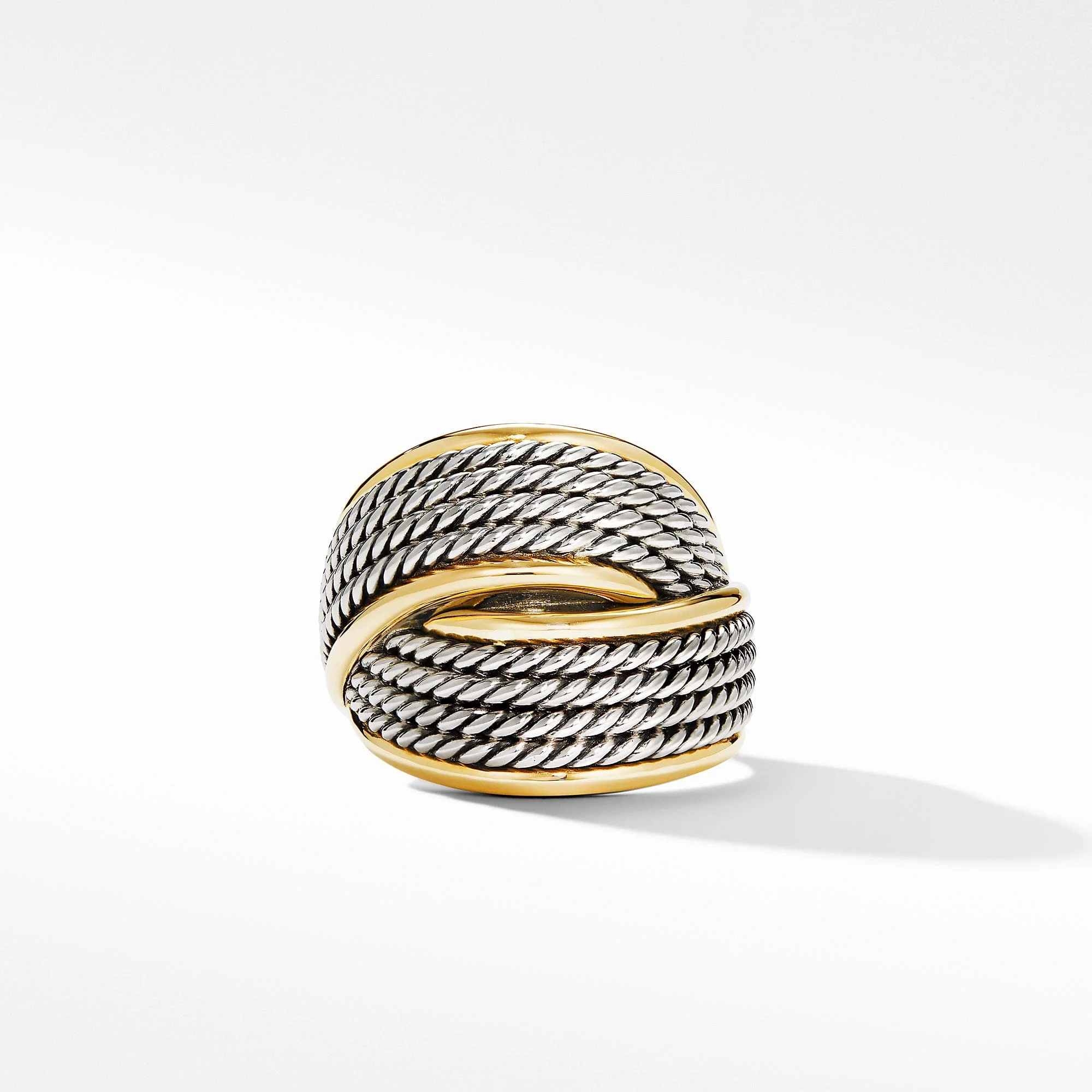 DY Origami Crossover Ring with 18K Yellow Gold - Image 3