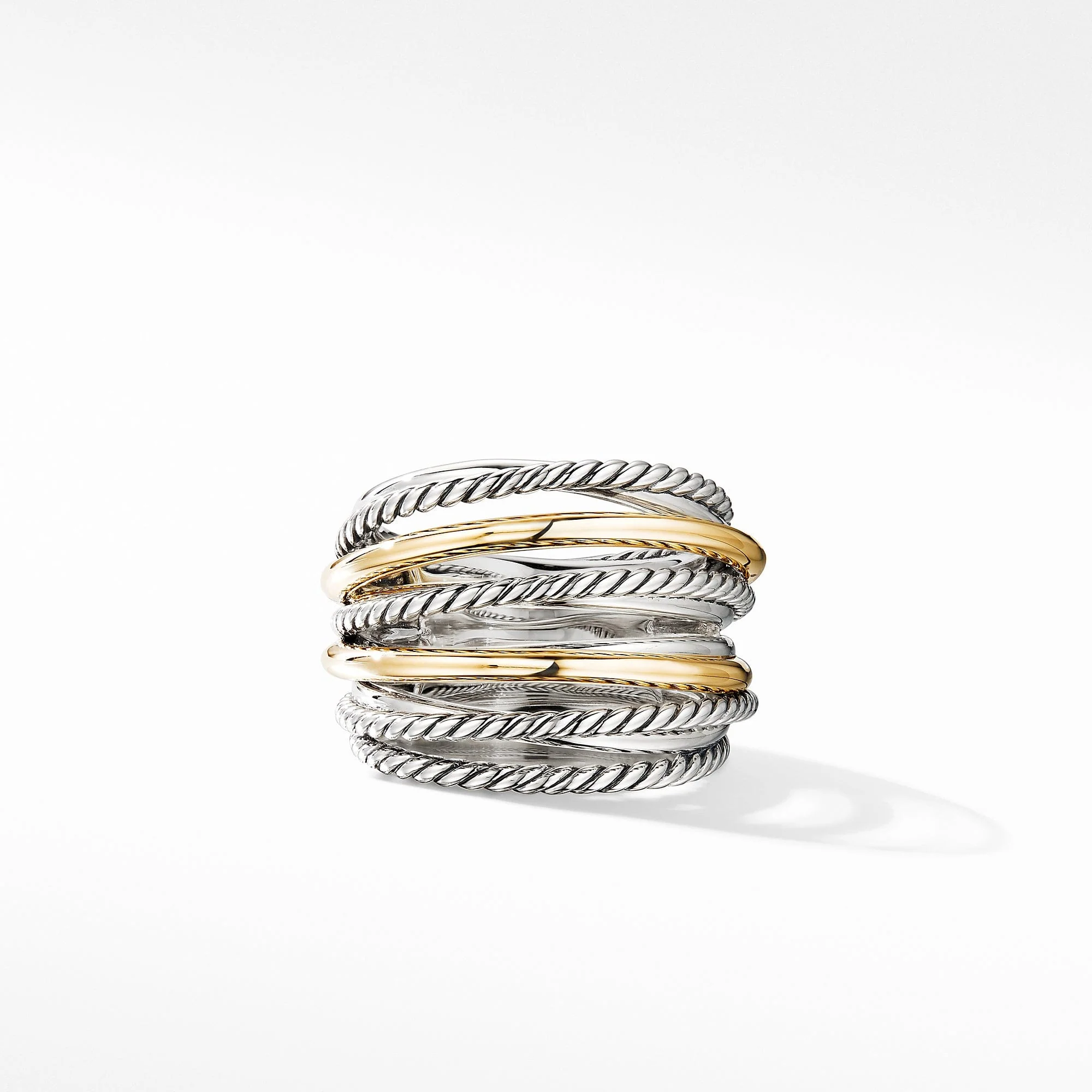 Crossover Wide Ring with 18K Yellow Gold - Image 3