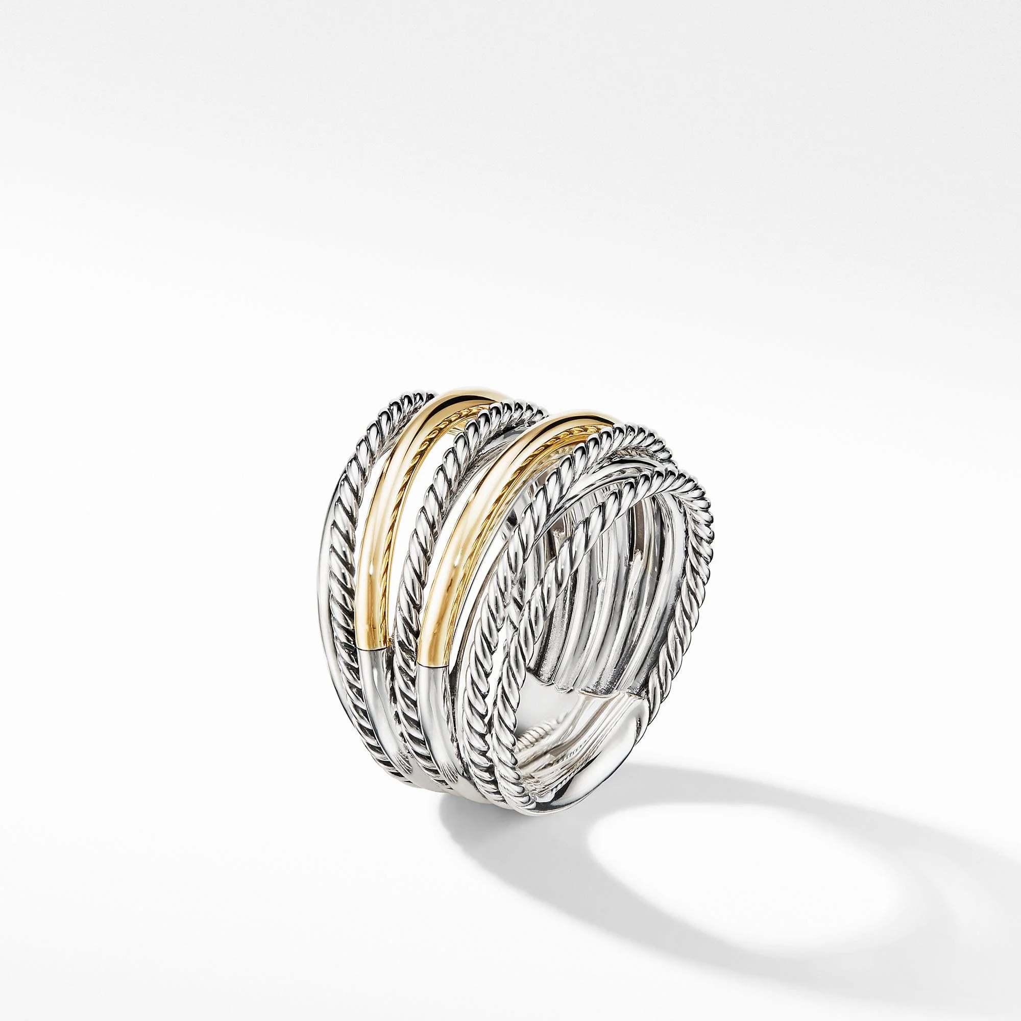 Crossover Wide Ring with 18K Yellow Gold - Image 4