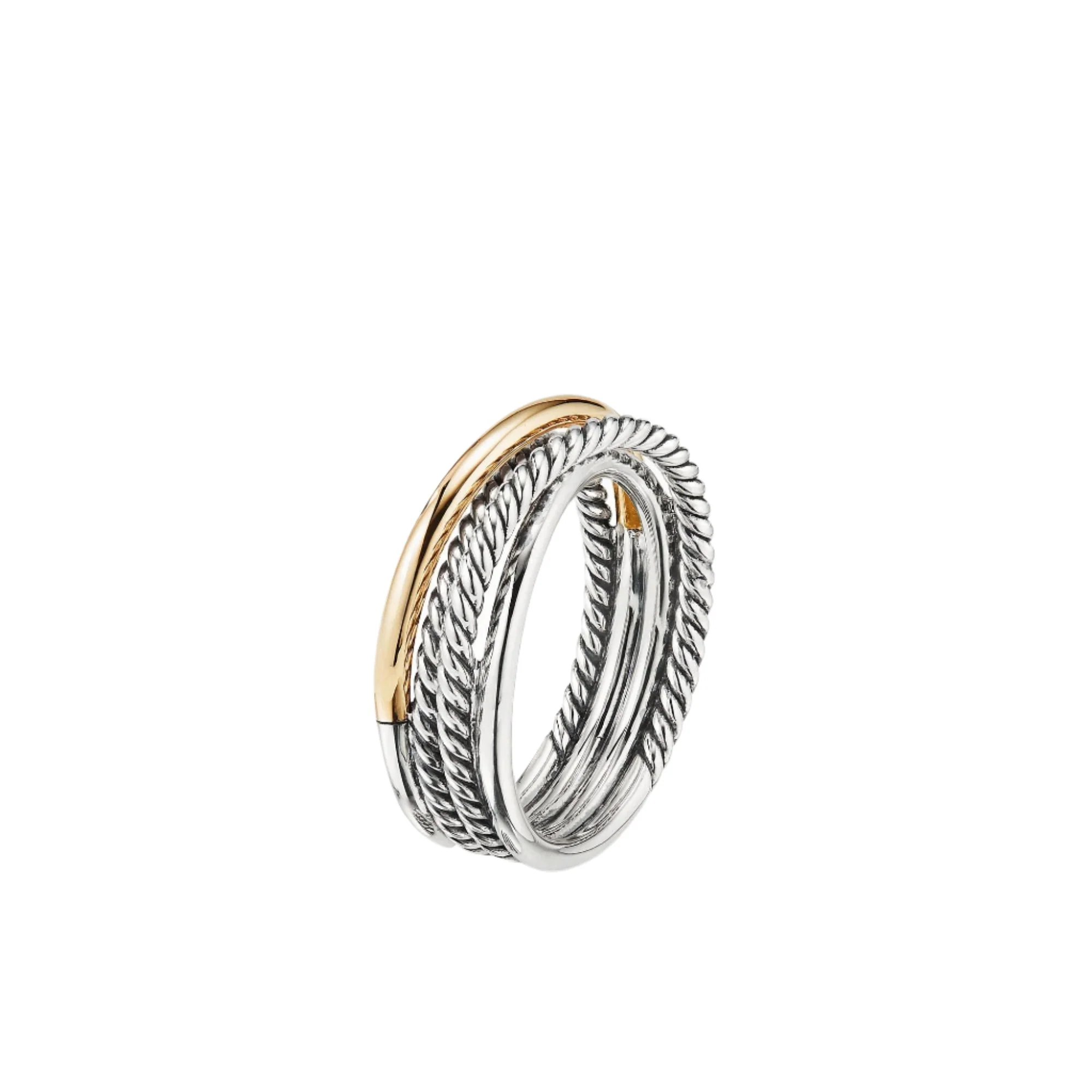 Crossover Narrow Ring with 18K Yellow Gold - Image 4