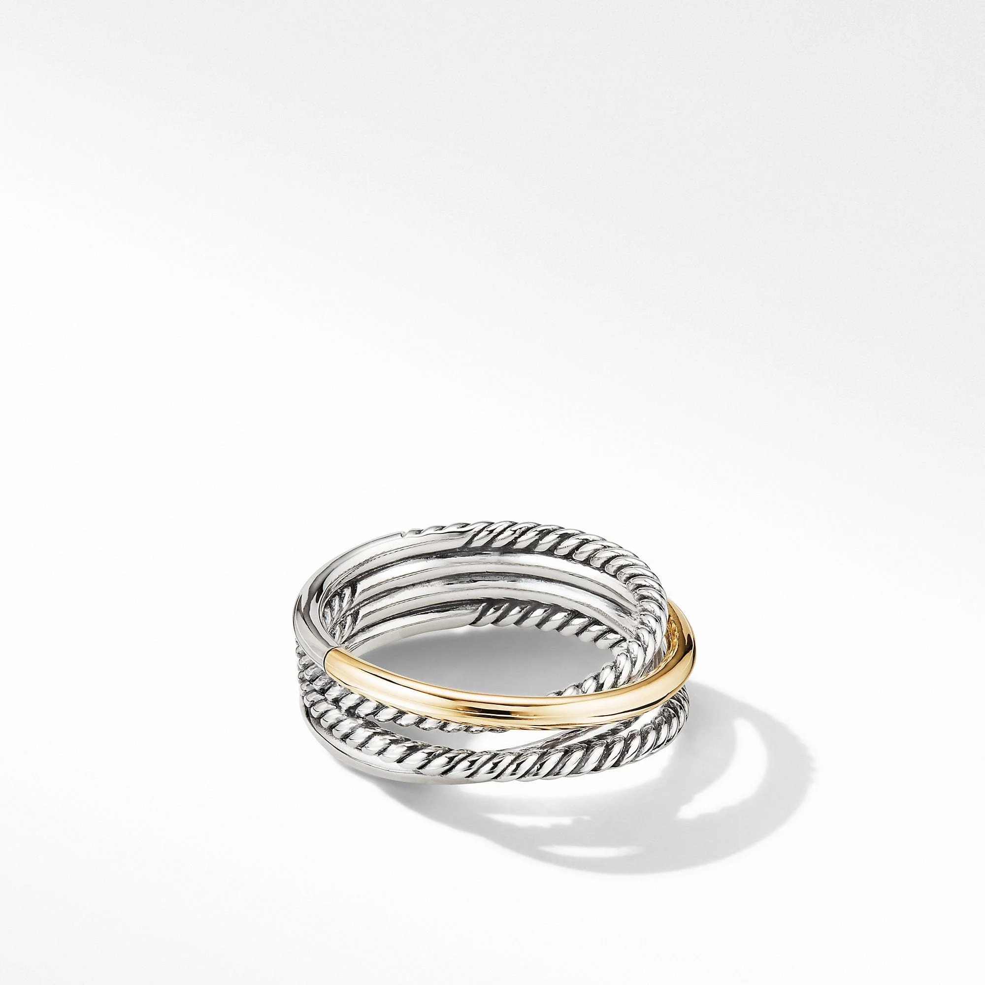 Crossover Narrow Ring with 18K Yellow Gold - Image 2