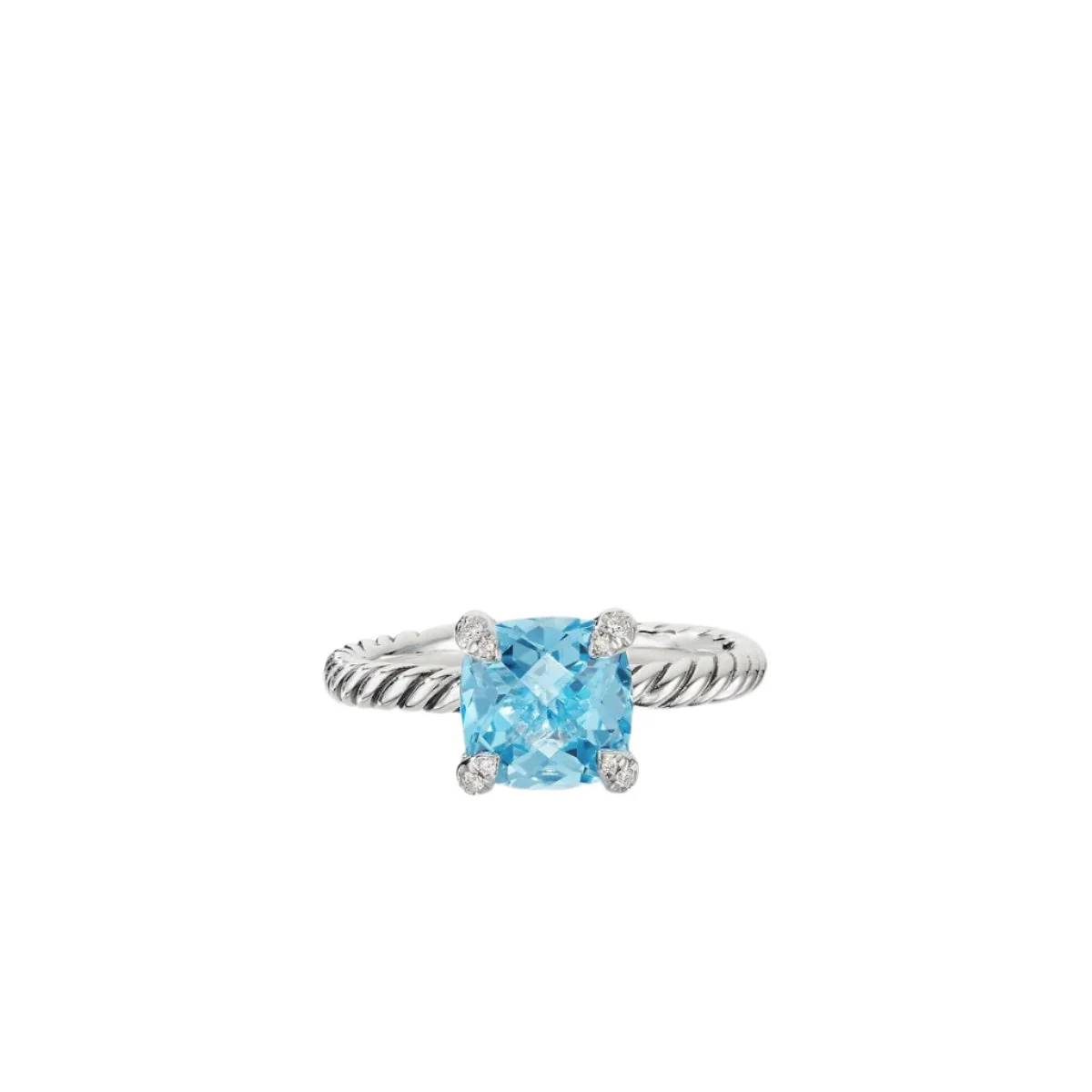 Chatelaine® Ring with Blue Topaz and Diamonds - Image 2