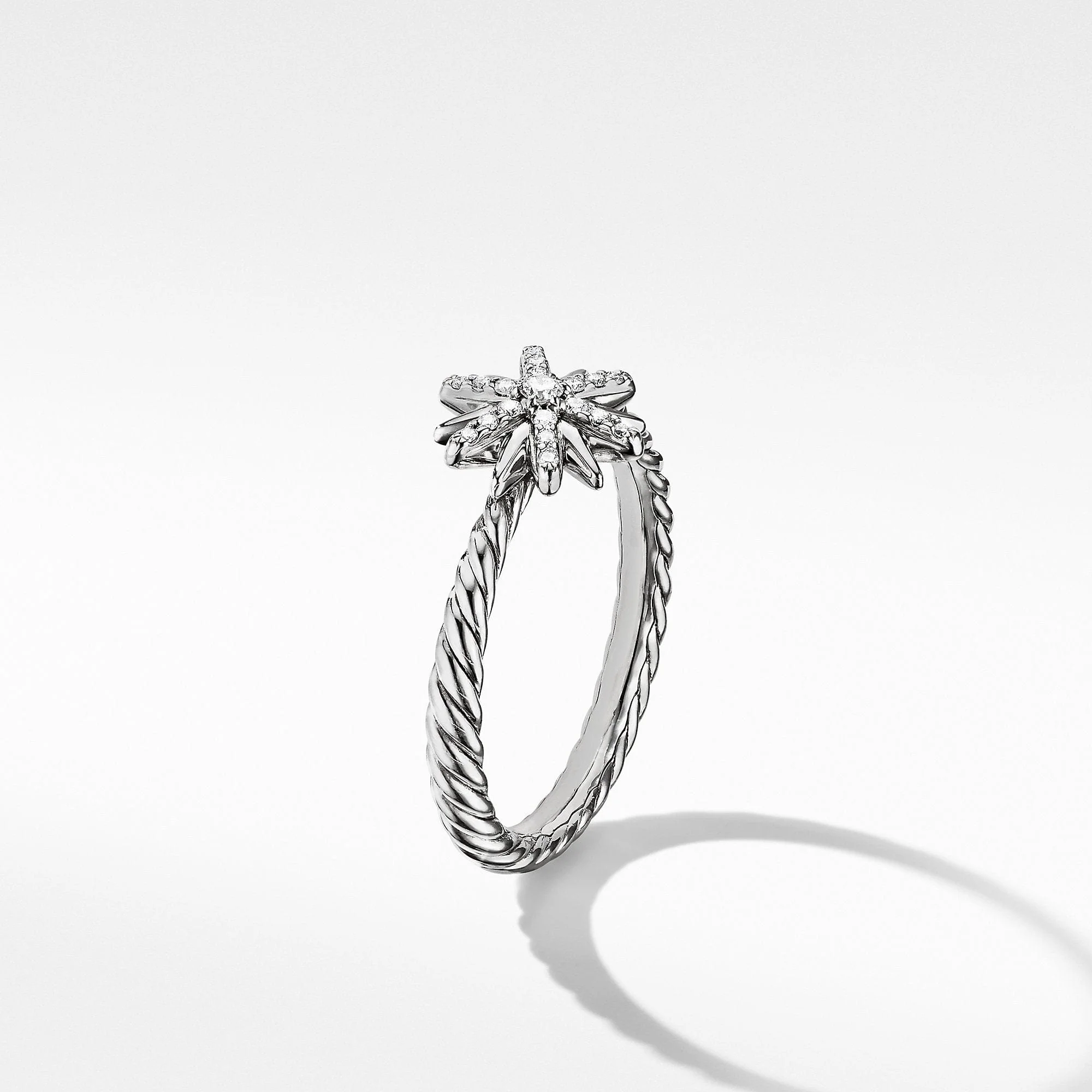 Petite Starburst Station Ring with Pavé Diamonds - Image 3