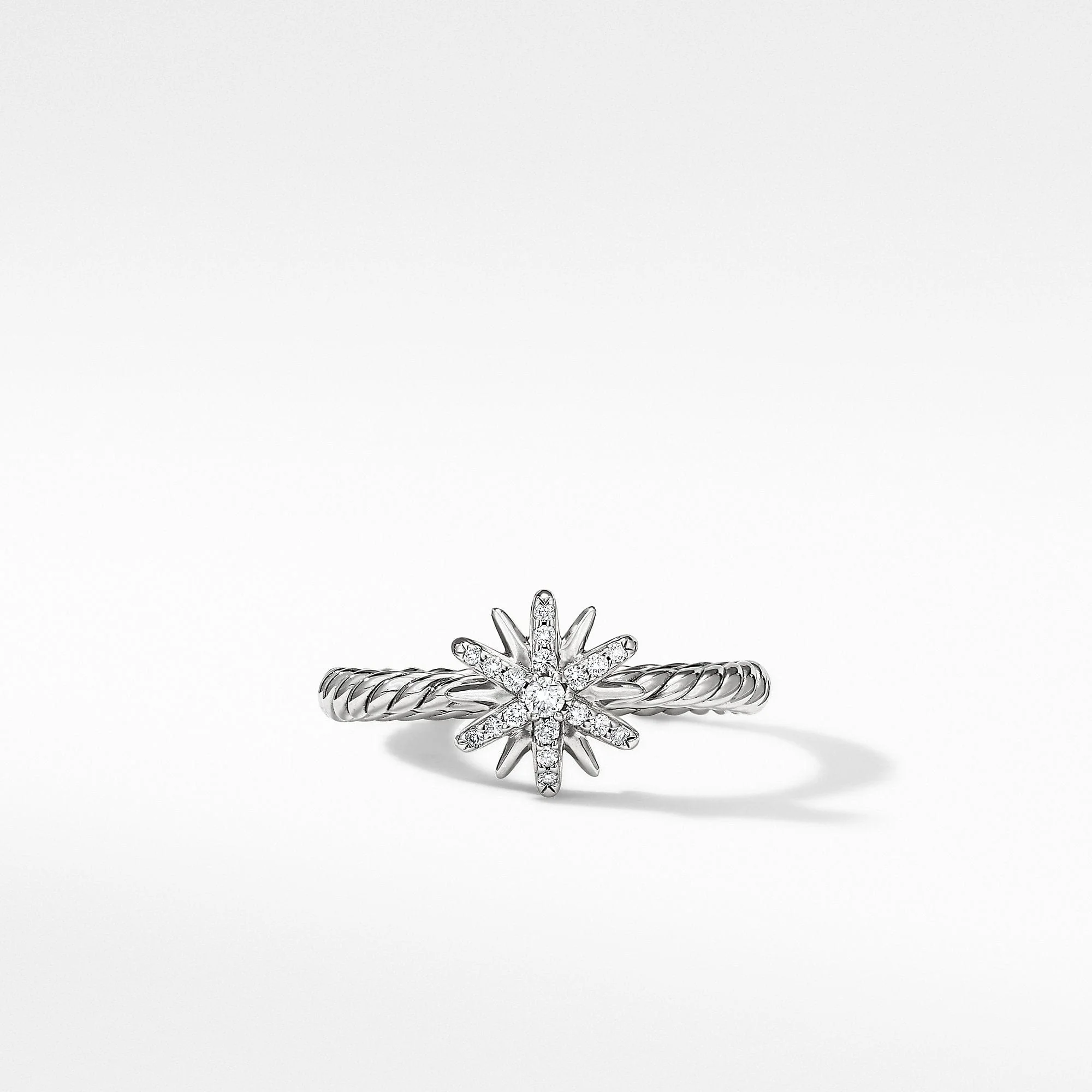 Petite Starburst Station Ring with Pavé Diamonds - Image 2