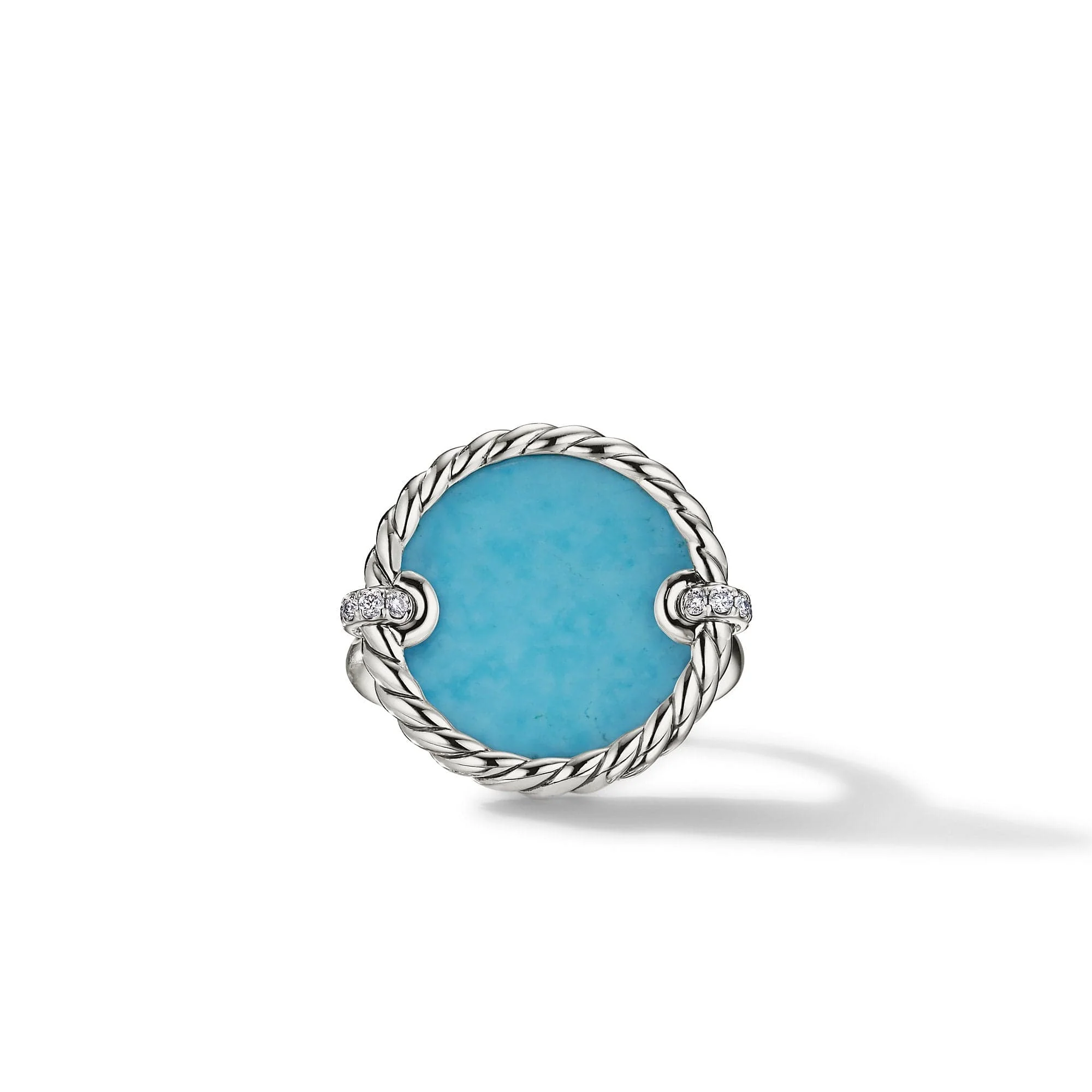 DY Elements Ring with Turquoise and Pavé Diamonds - Image 2