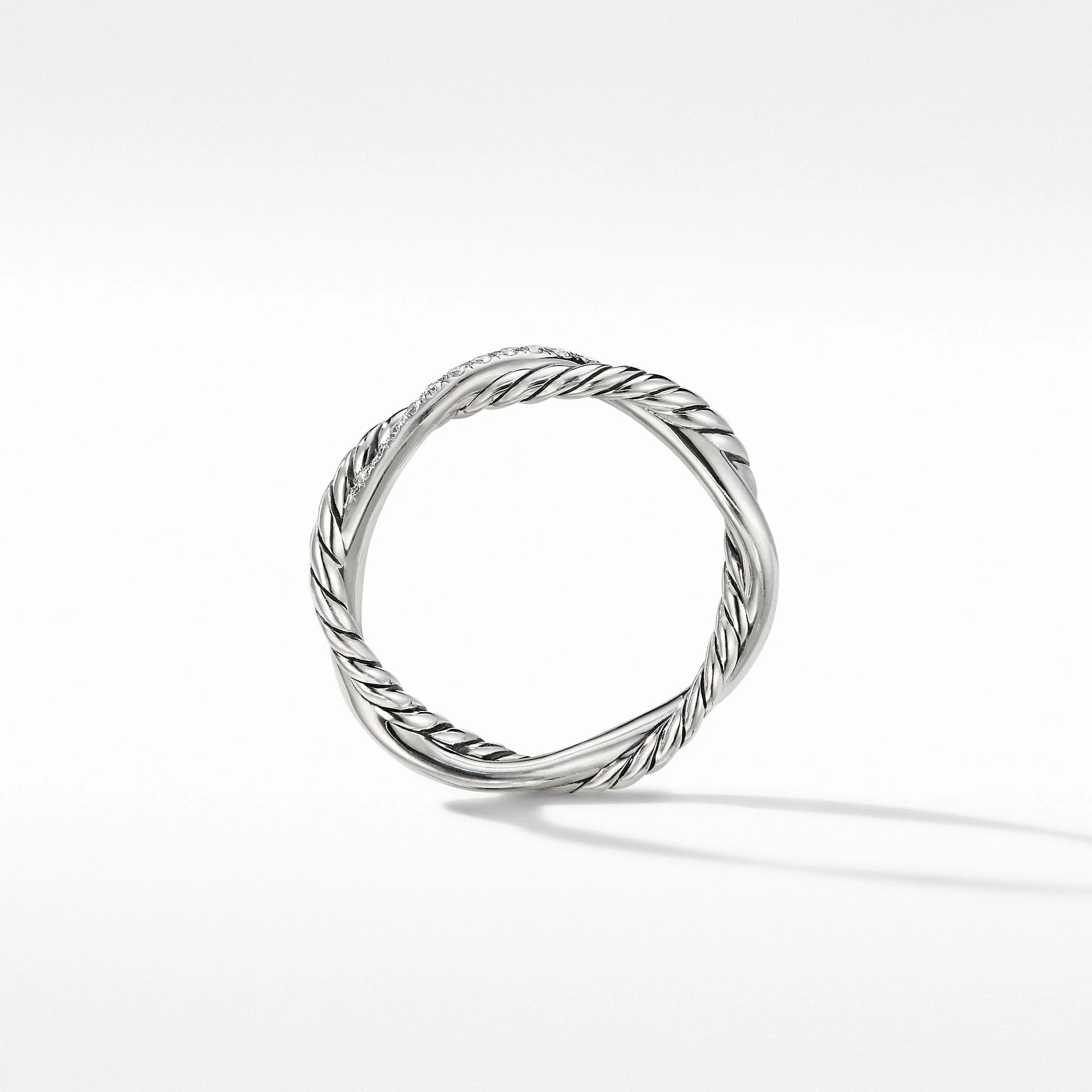 Petite Infinity Twisted Ring with Pavé Diamonds - Image 2