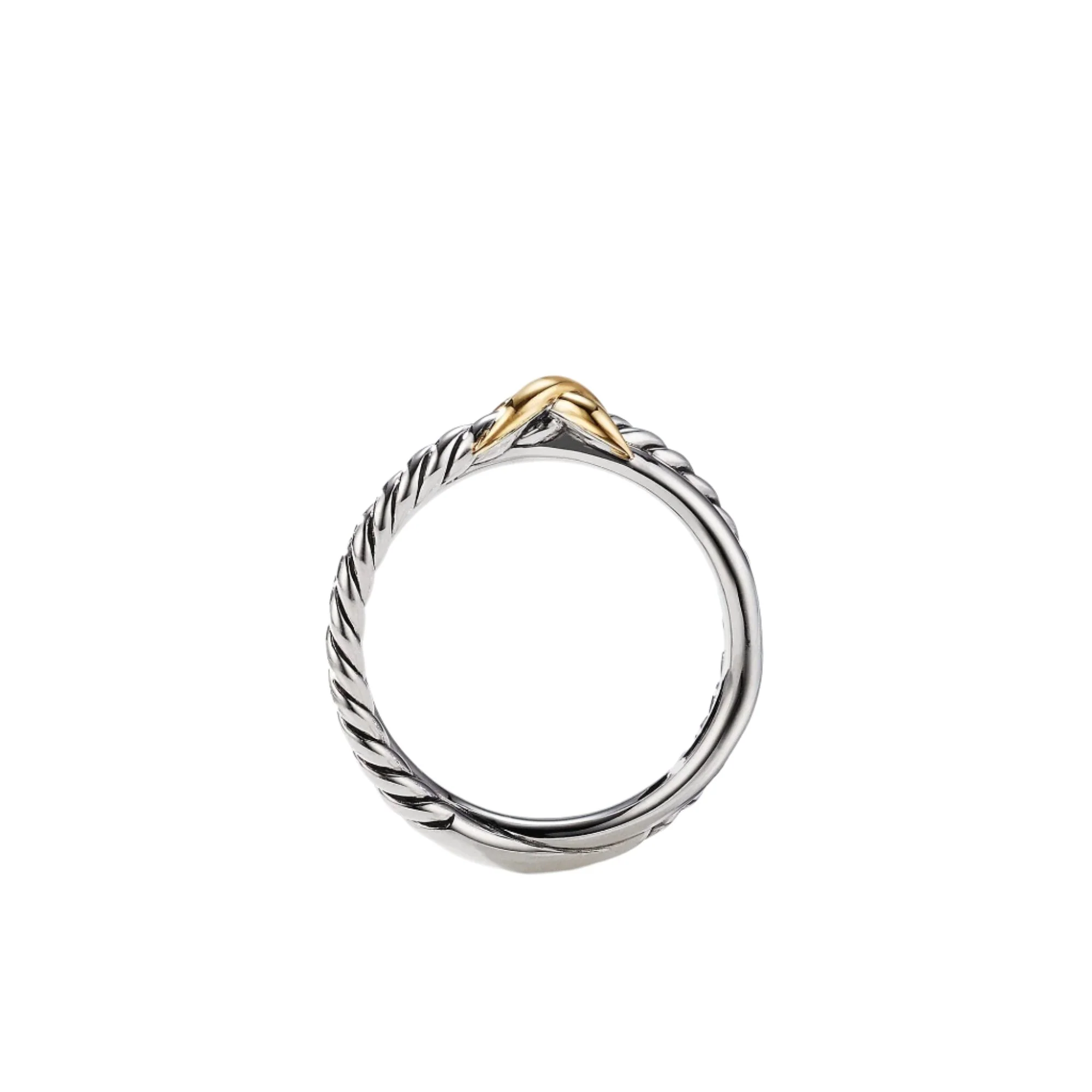 Petite X Ring with 18K Yellow Gold - Image 2