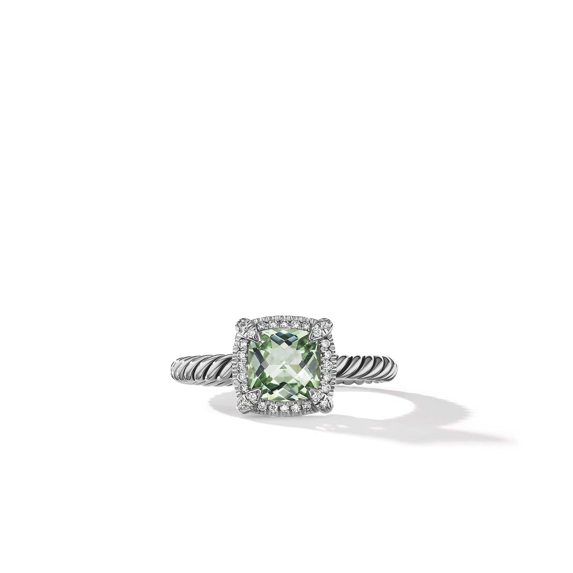 Petite Chatelaine® Pavé Bezel Ring with Prasiolite and Diamonds - Image 2