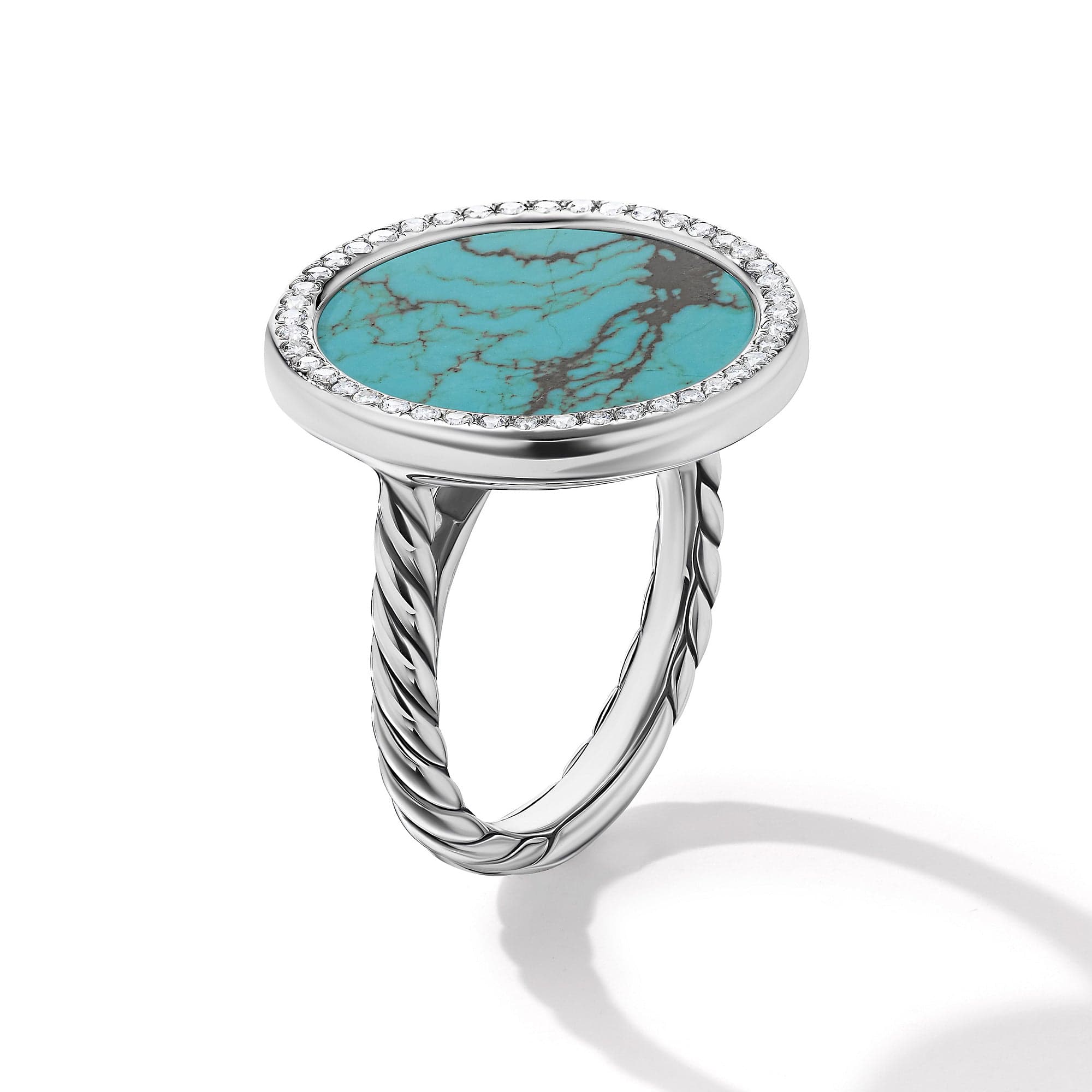 DY Elements Ring with Turquoise and Pavé Diamonds - Image 2