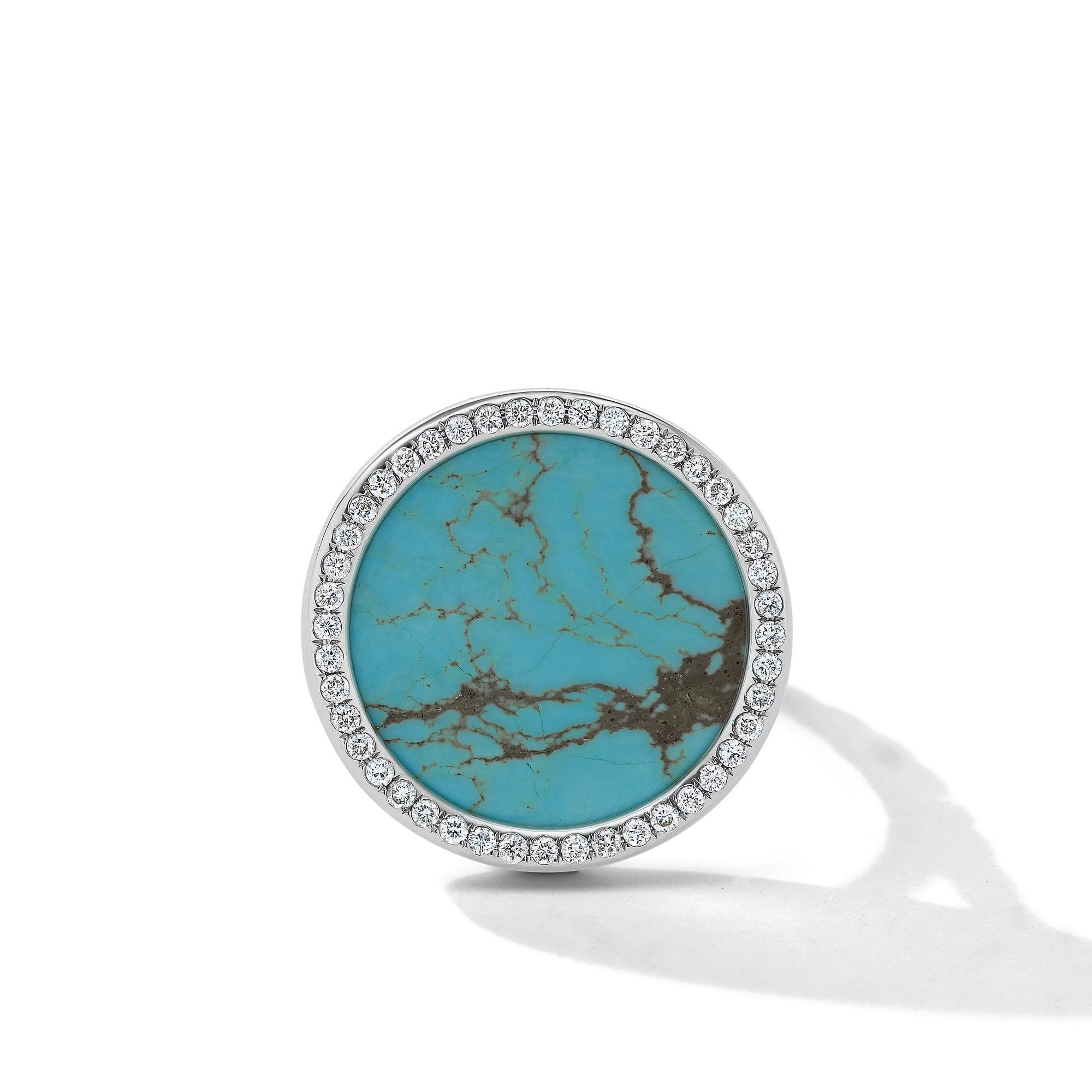 DY Elements Ring with Turquoise and Pavé Diamonds - Image 3